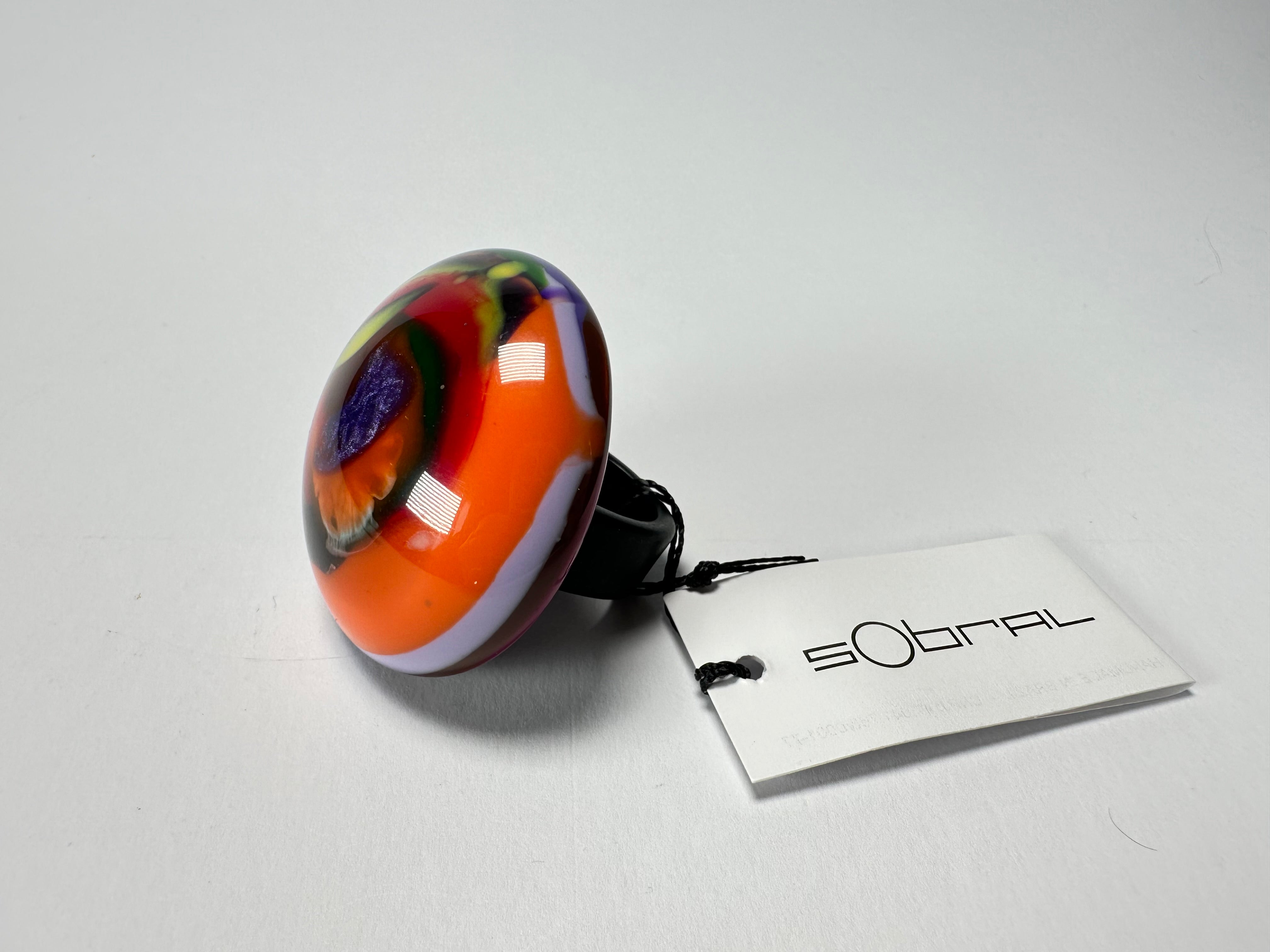 Sobral - Multi-Colour "Moscou K" Resin Ring ( 003605 ) - Size UK R / US 9