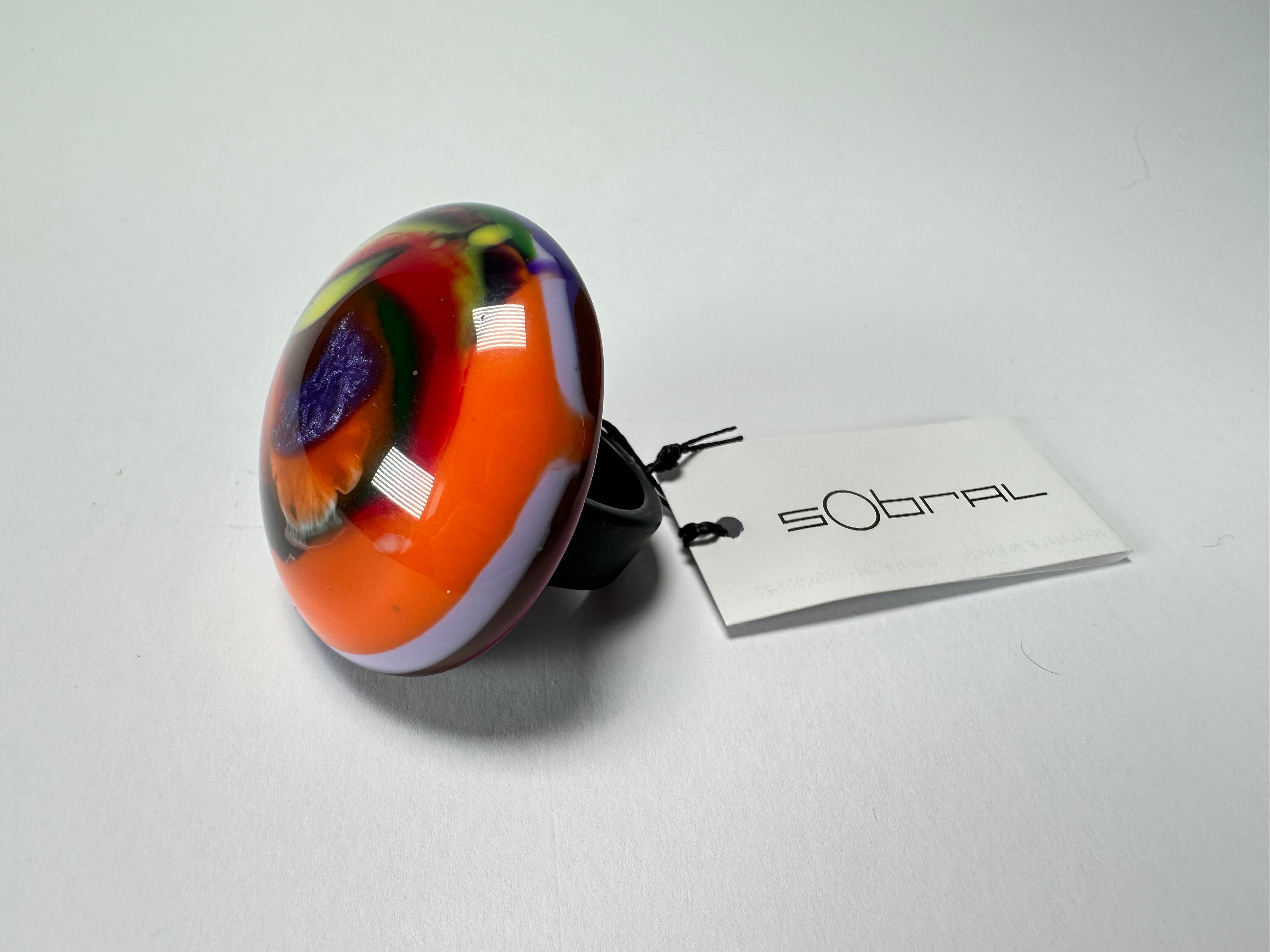 Sobral - Multi-Colour "Moscou K" Resin Ring ( 003605 ) - Size UK R / US 9