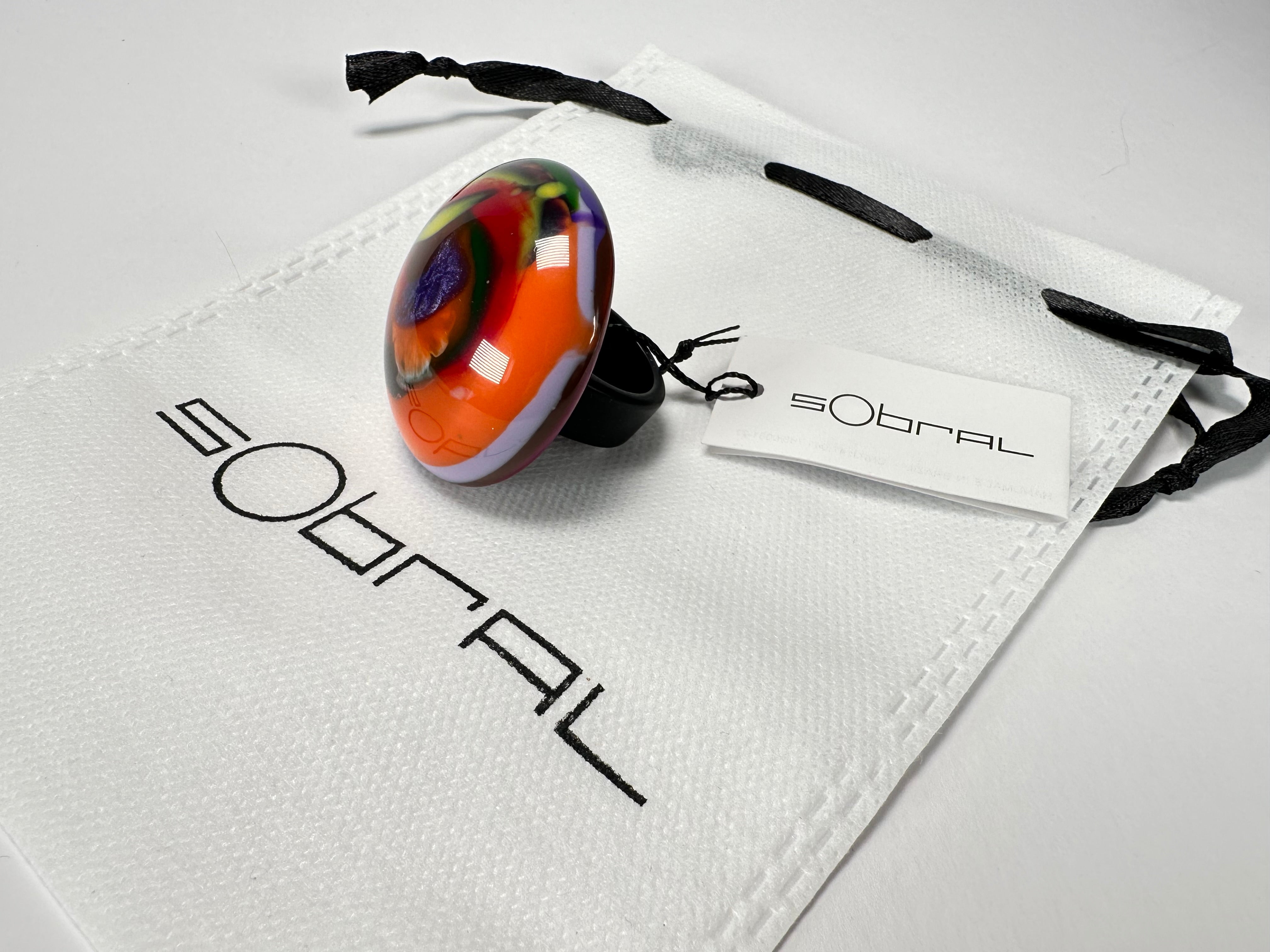 Sobral - Multi-Colour "Moscou K" Resin Ring ( 003605 ) - Size UK R / US 9