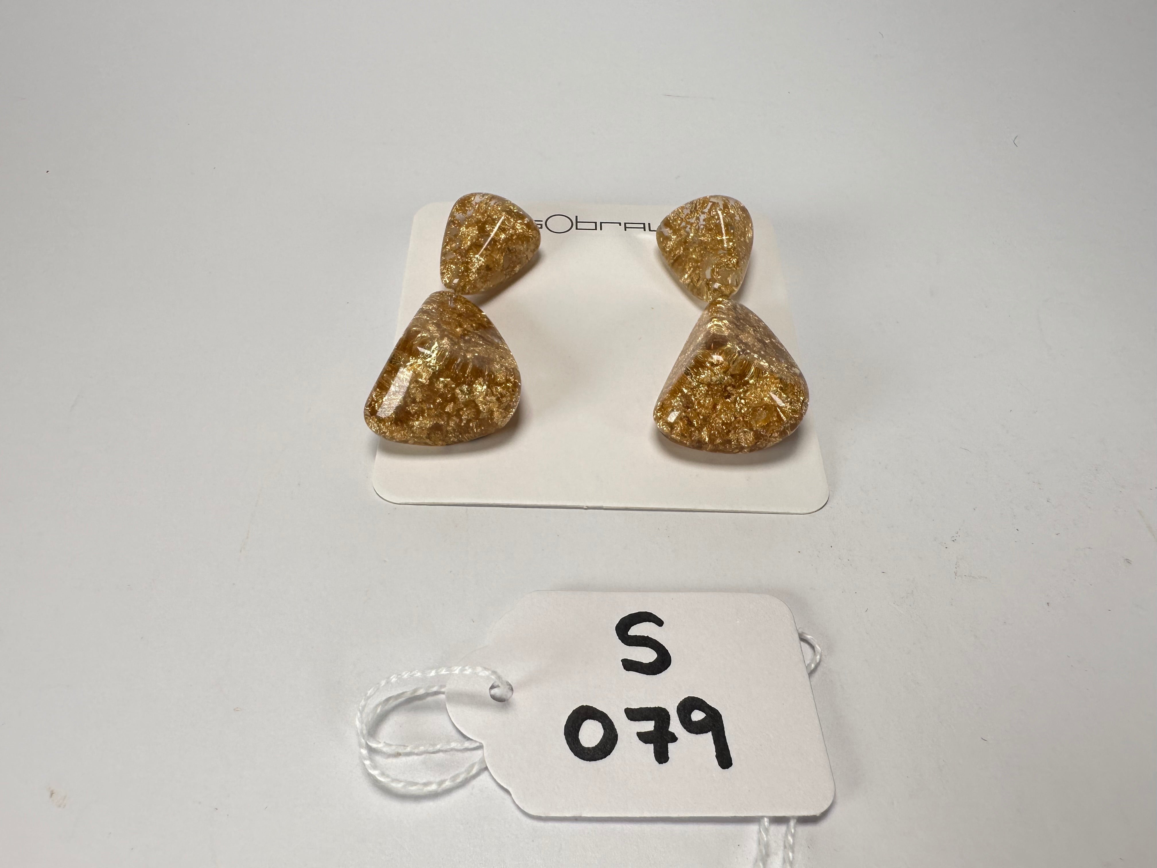 Sobral - Metalique "Duplo Sentido" Resin Earrings ( 003601 )