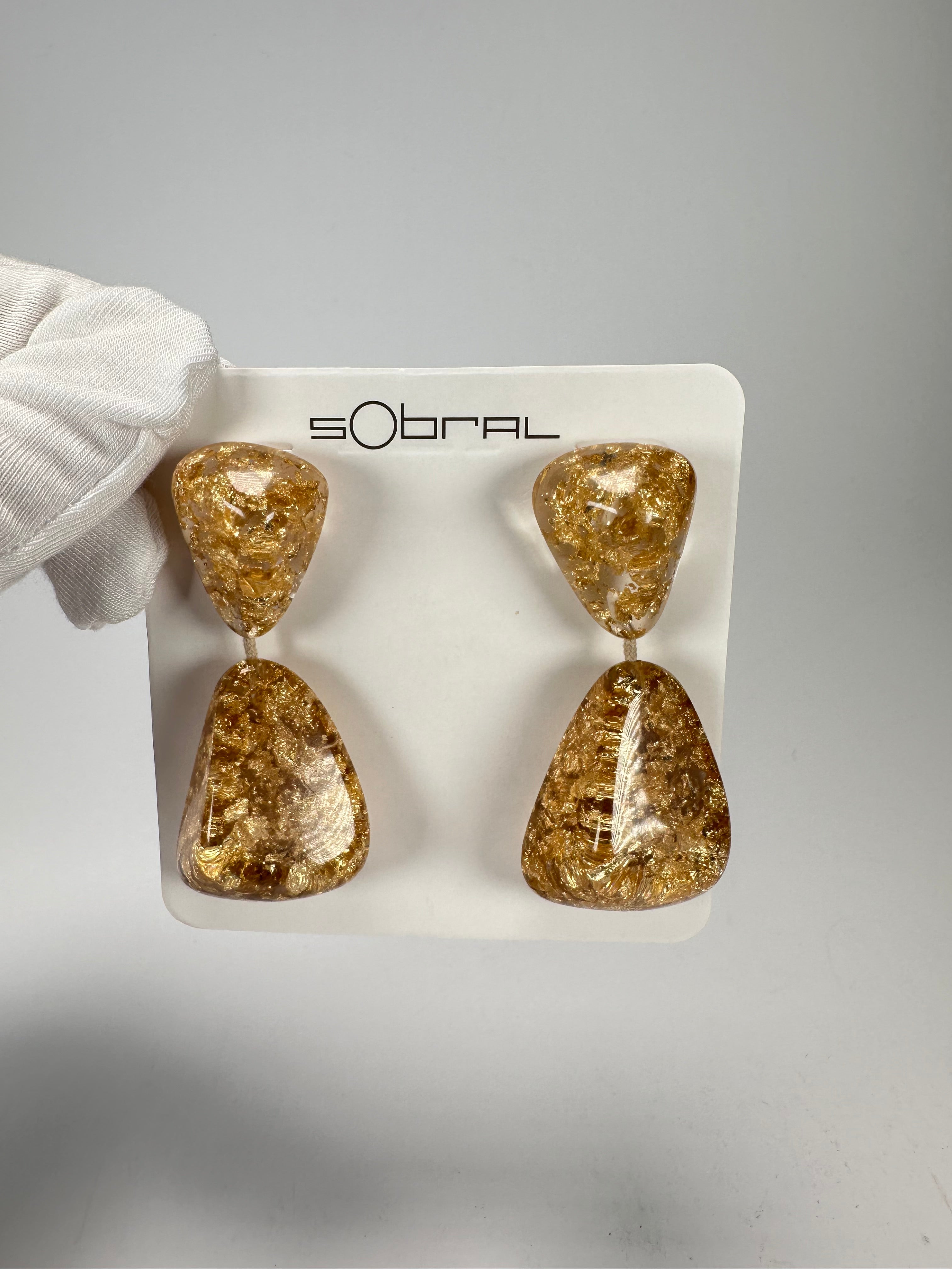 Sobral - Metalique "Duplo Sentido" Resin Earrings ( 003601 )