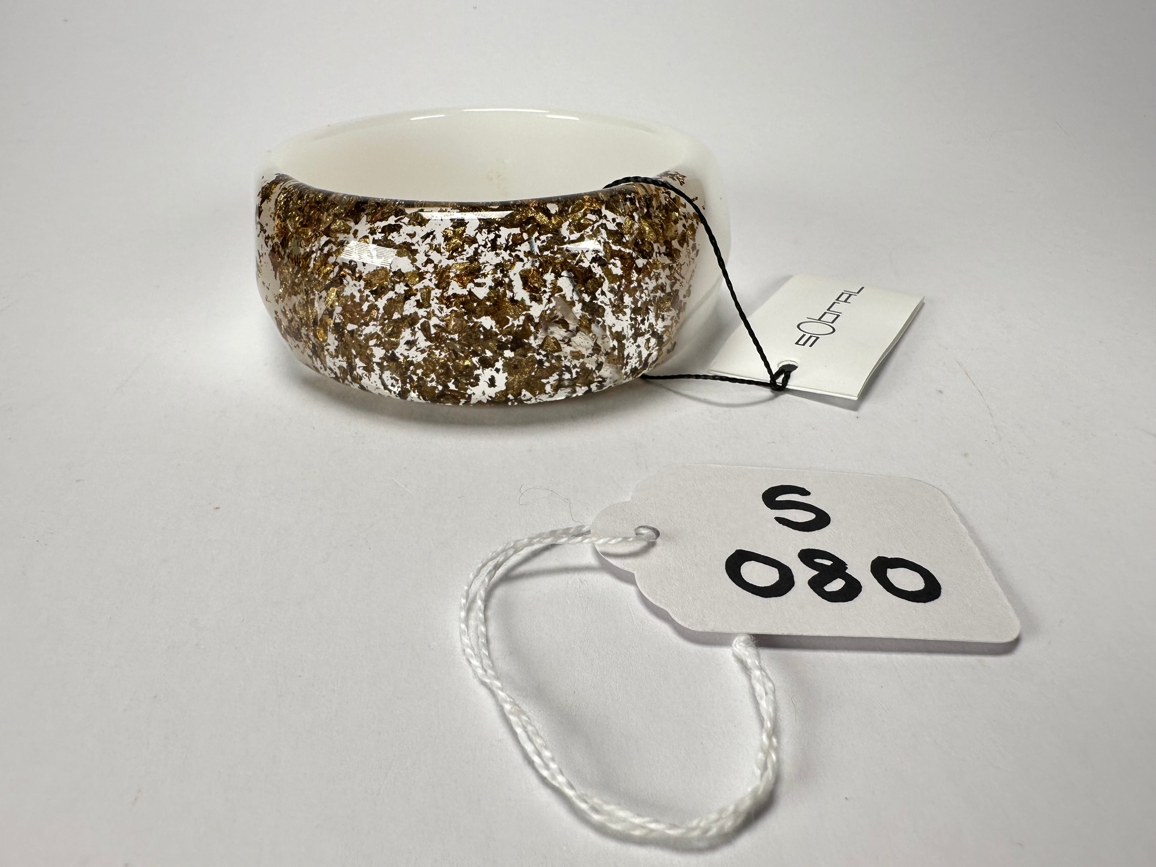 Sobral - Metalique Orlando "Técnica PB34" White Resin Solid Bangle ( 004102 )