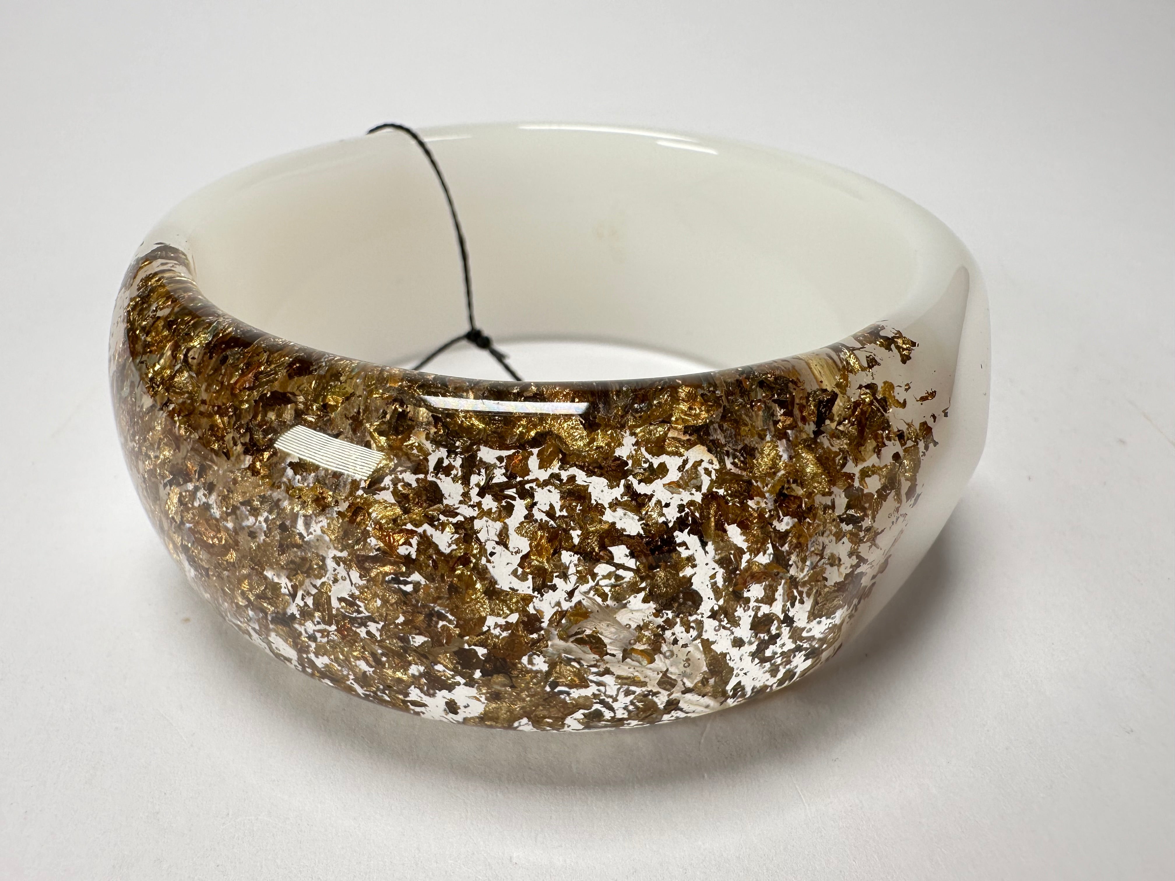 Sobral - Metalique Orlando "Técnica PB34" White Resin Solid Bangle ( 004102 )