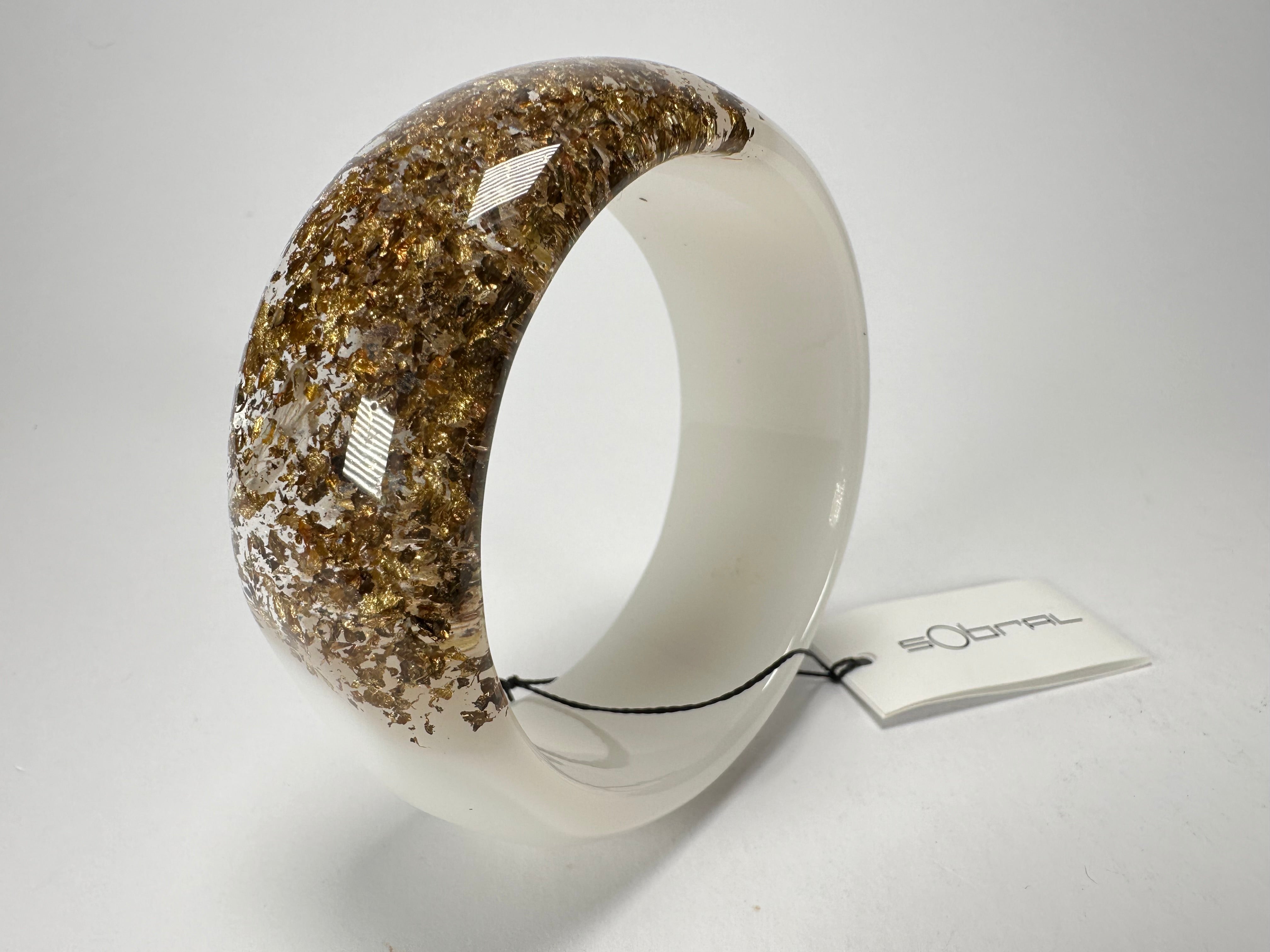 Sobral - Metalique Orlando "Técnica PB34" White Resin Solid Bangle ( 004102 )