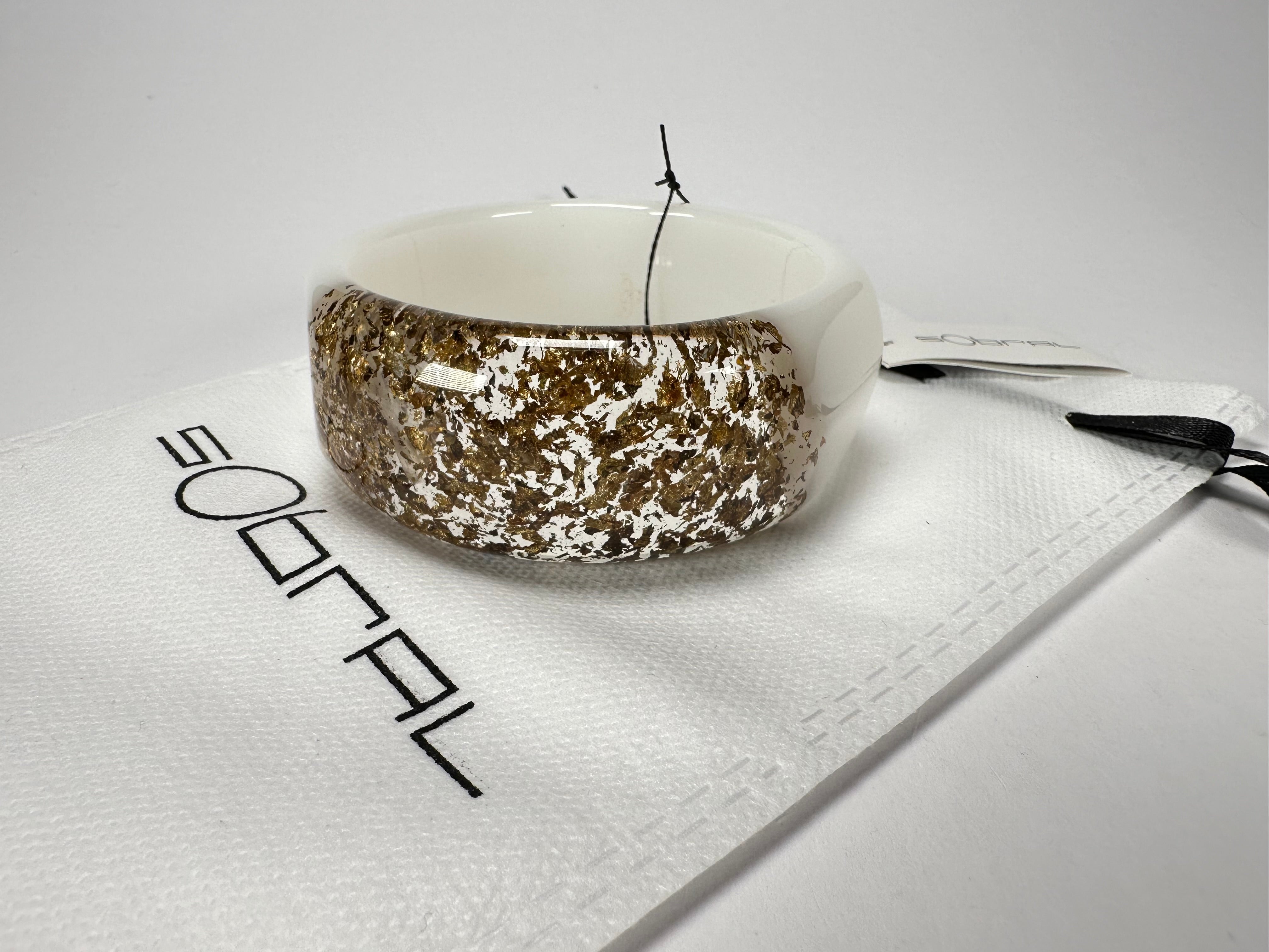 Sobral - Metalique Orlando "Técnica PB34" White Resin Solid Bangle ( 004102 )