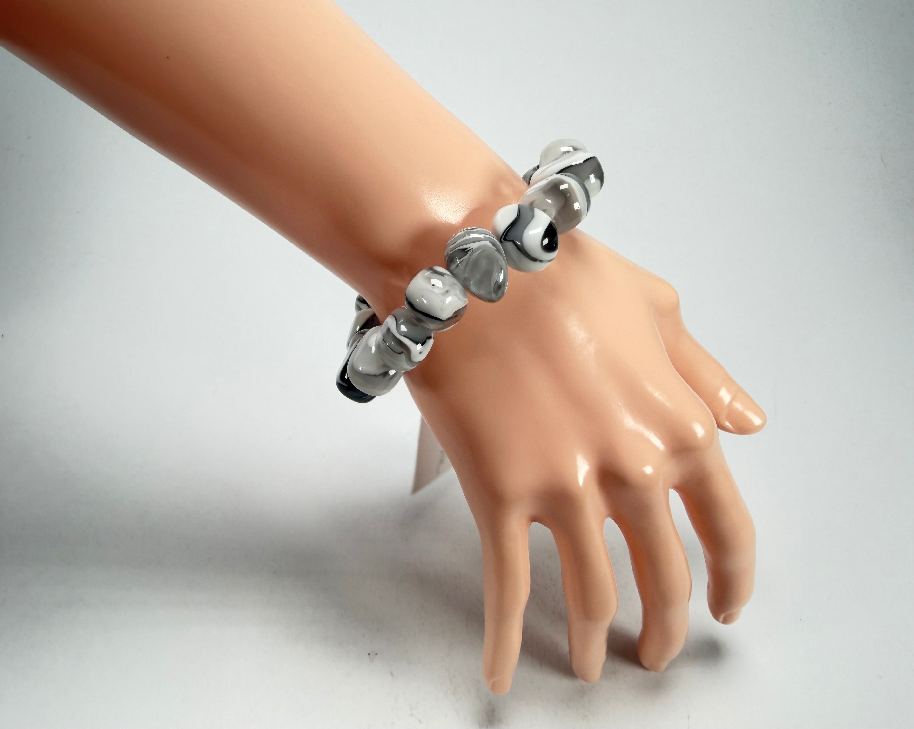 Sobral - Onda Gelo "Mini Pebbles" Studio Creation Elasticated Resin Bracelet ( 000000 )