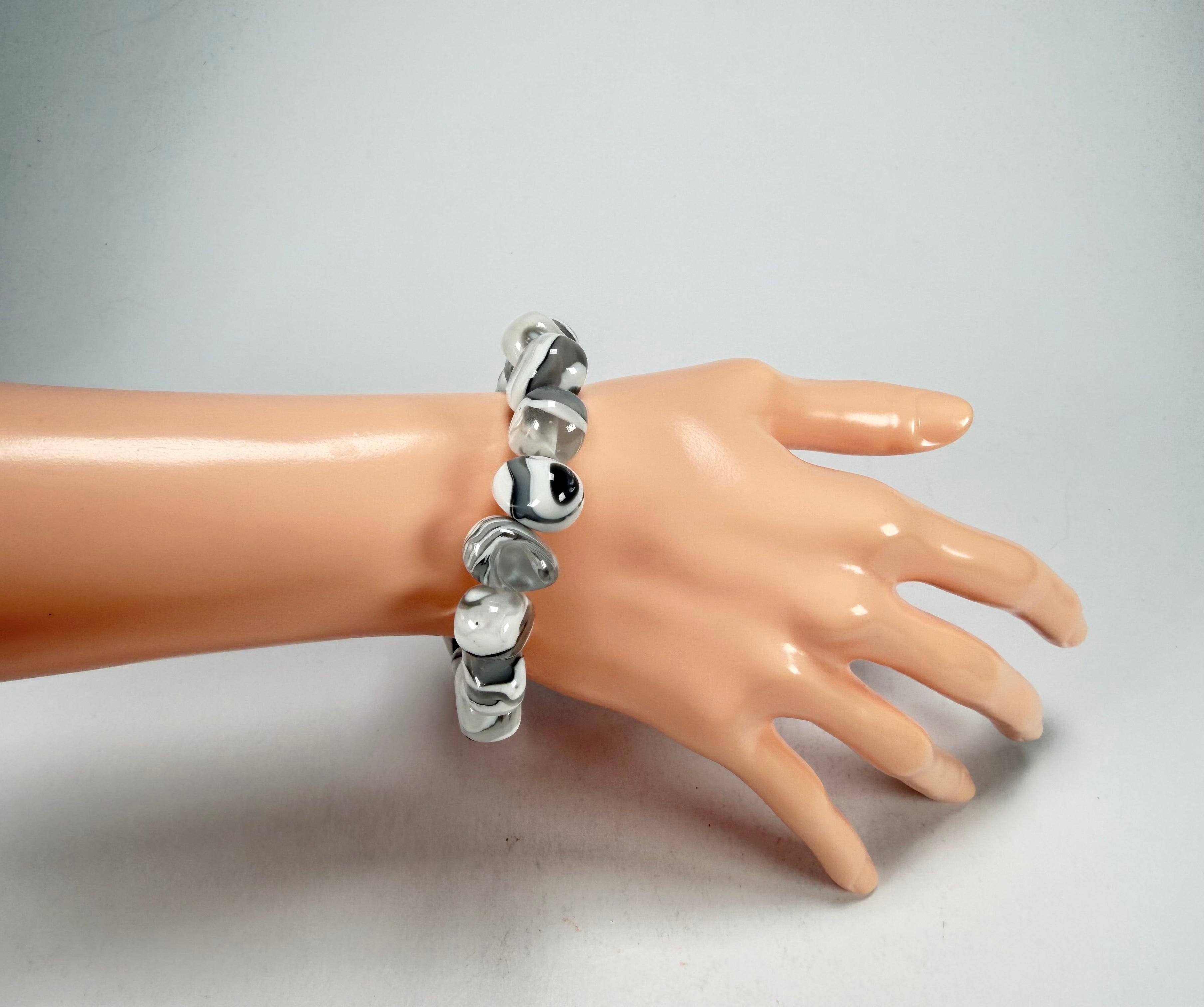 Sobral - Onda Gelo "Mini Pebbles" Studio Creation Elasticated Resin Bracelet ( 000000 )