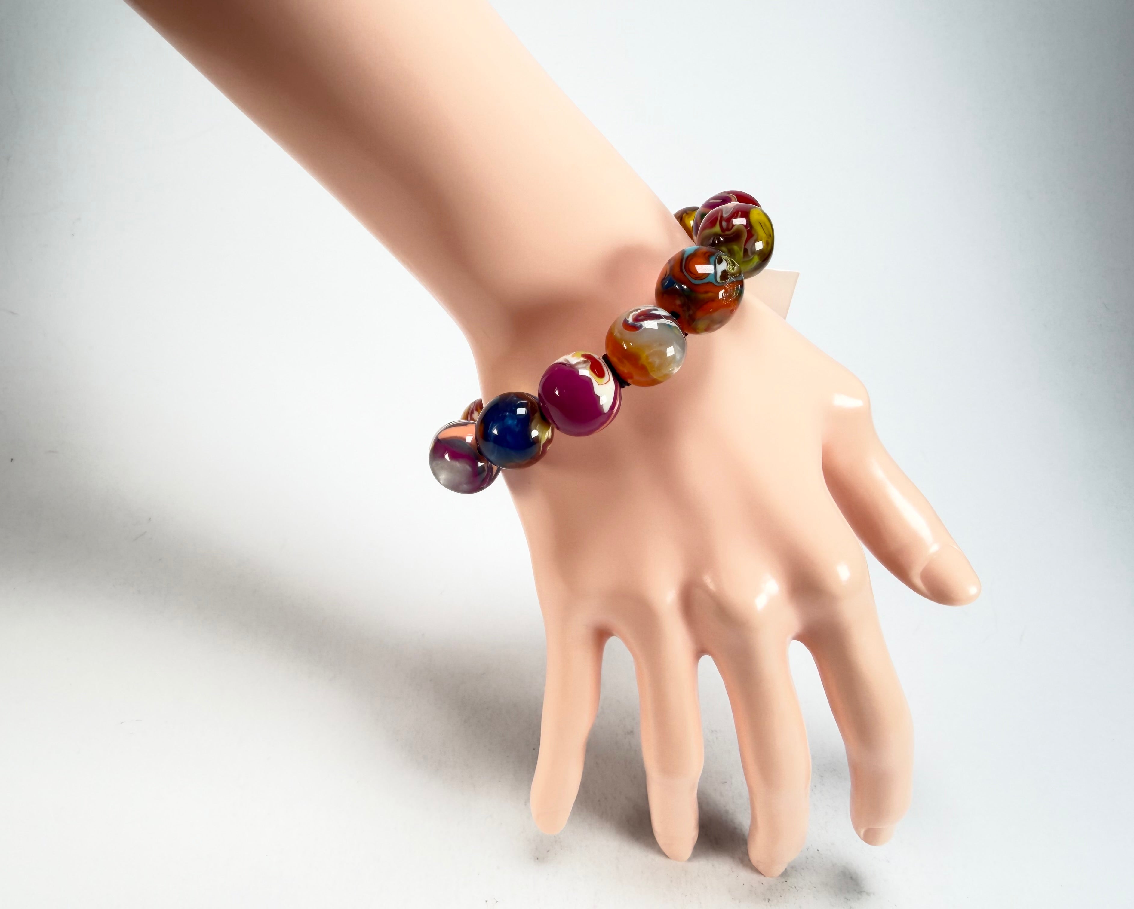 Sobral - Planets "Orbitalis" Pollock Elasticated Resin Bracelet ( 005454 )