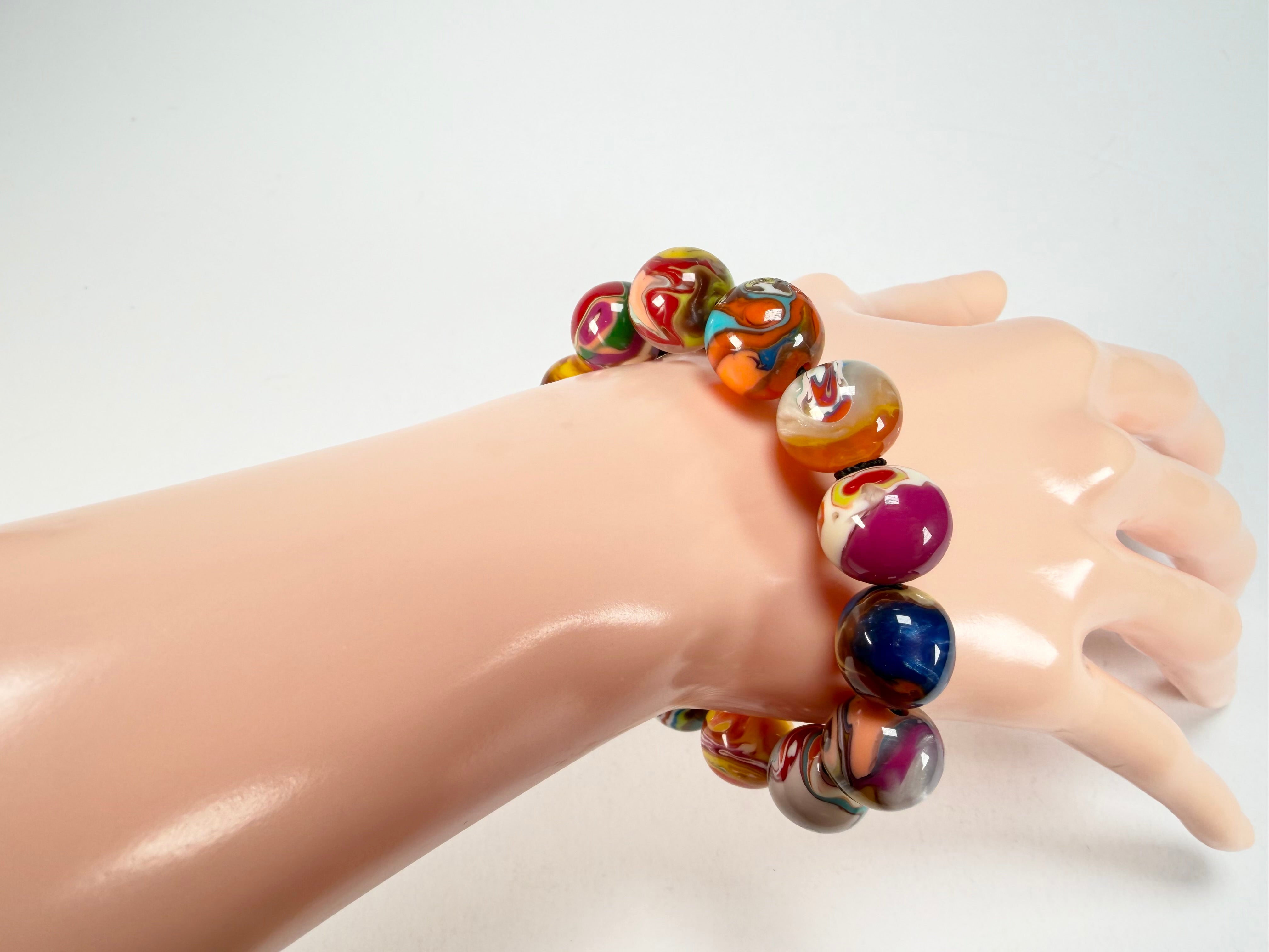 Sobral - Planets "Orbitalis" Pollock Elasticated Resin Bracelet ( 005454 )
