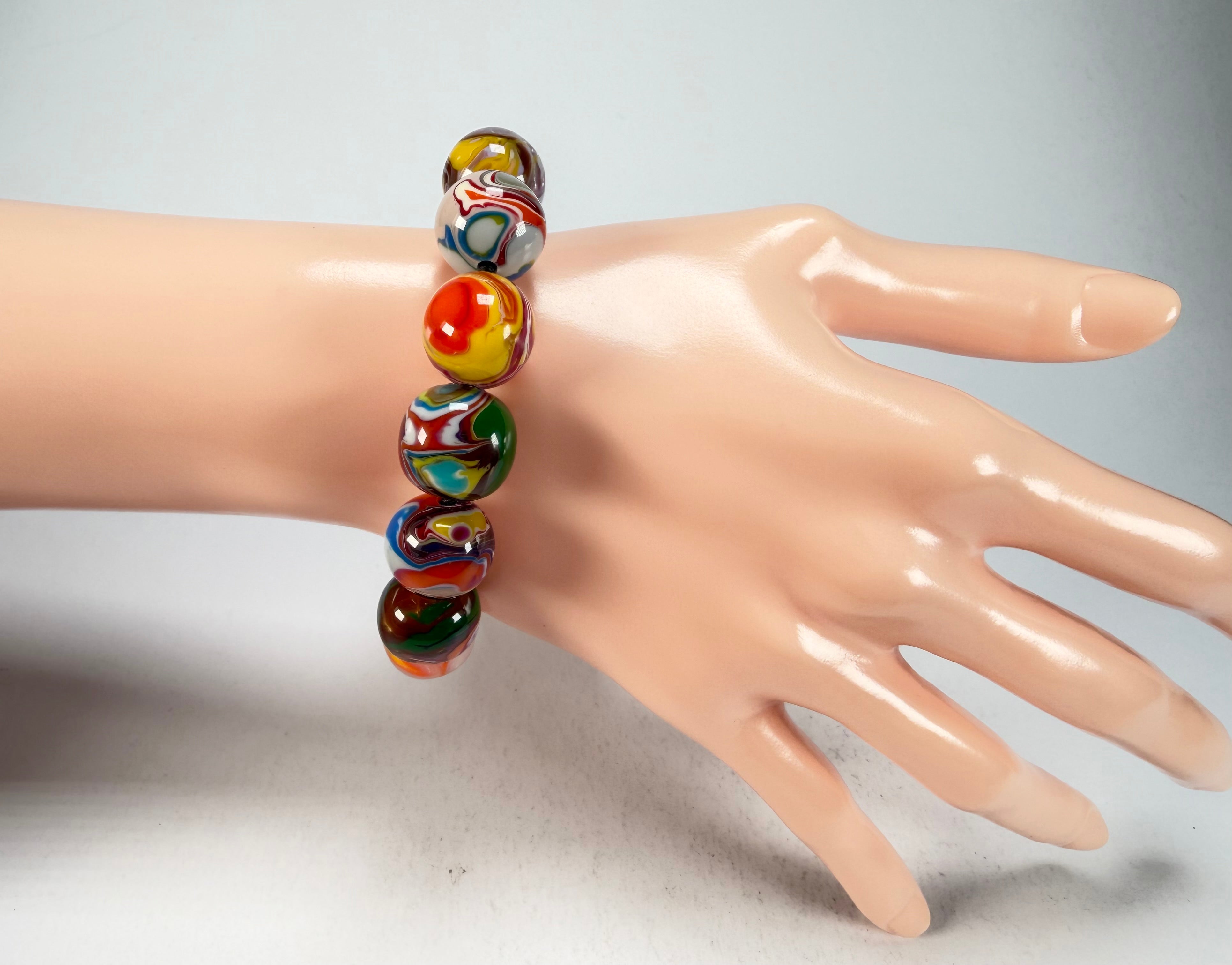 Sobral - Planets "Orbitalis" Pollock Elasticated Resin Bracelet ( 005454 )