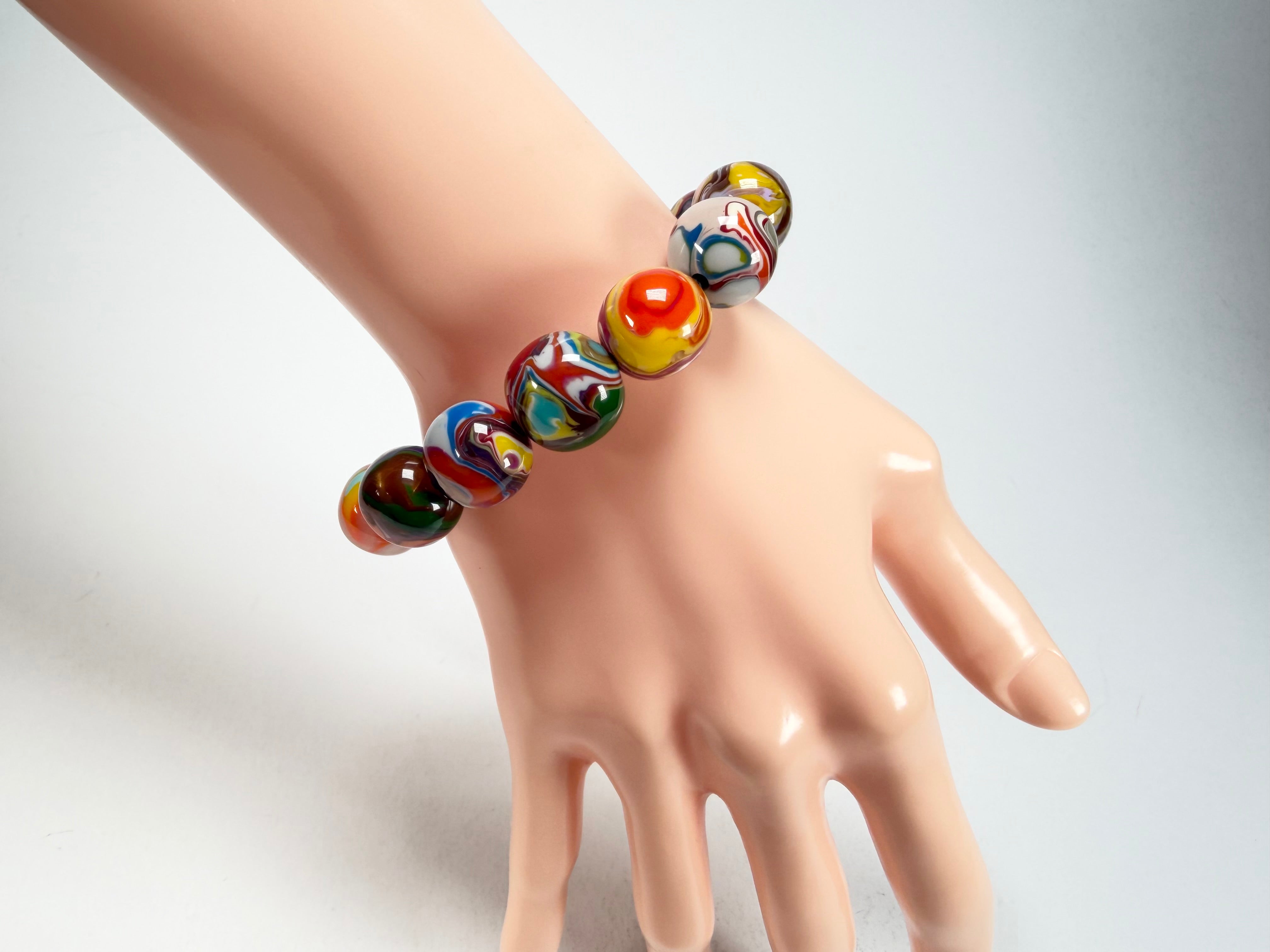 Sobral - Planets "Orbitalis" Pollock Elasticated Resin Bracelet ( 005454 )