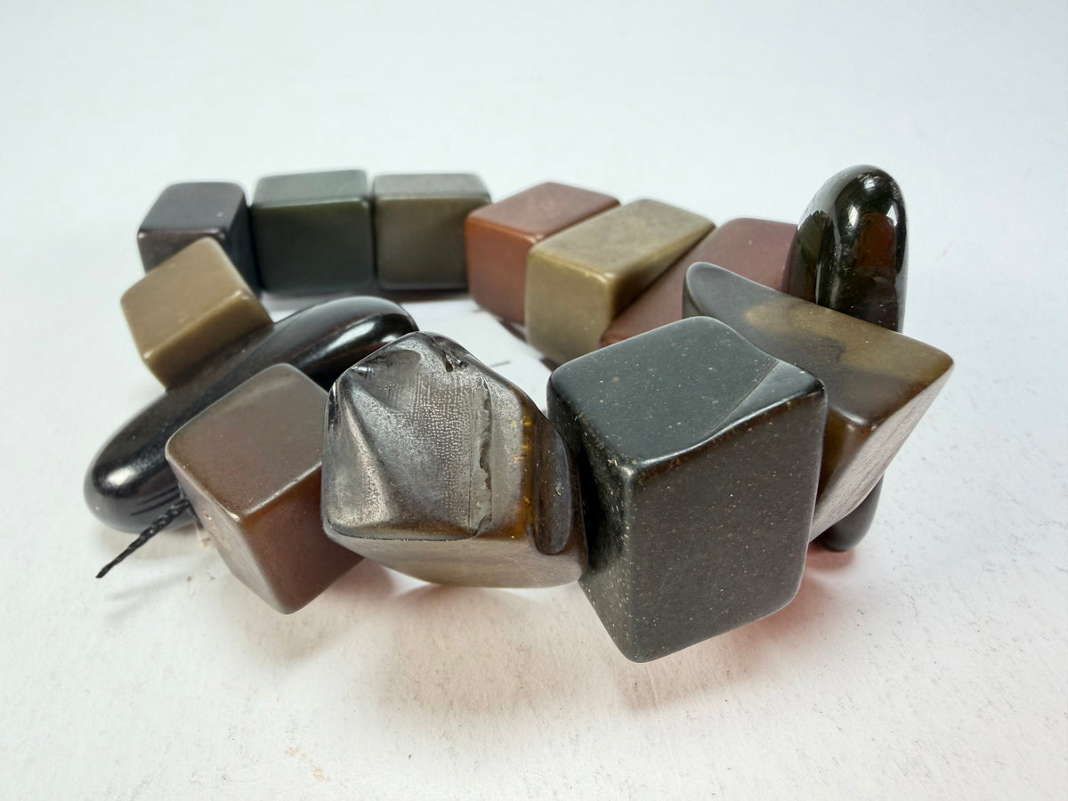Sobral - Indiana "Cinza" Smokey Gray Mix Elasticated Resin Bracelet ( 000210 )