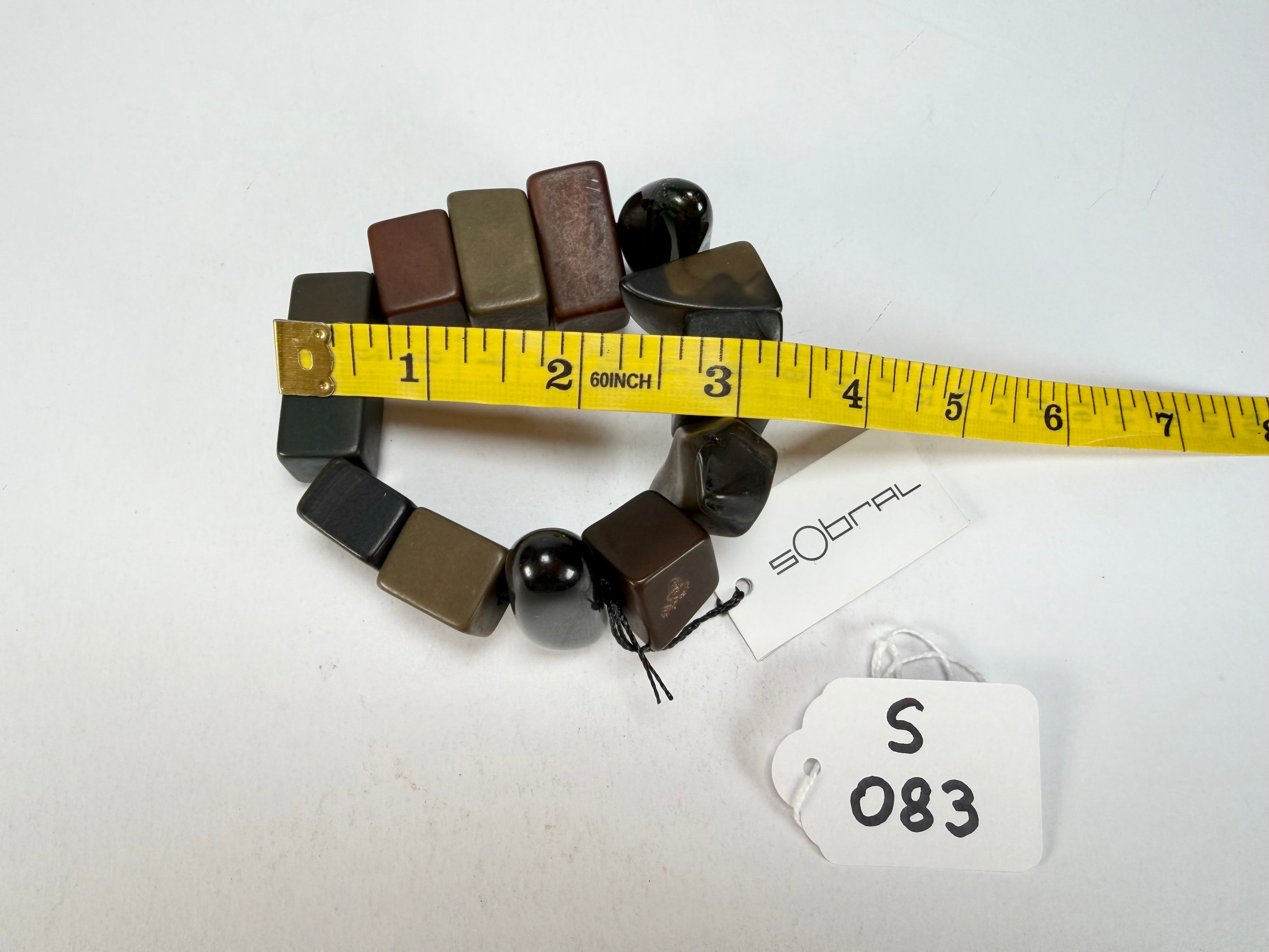 Sobral - Indiana "Cinza" Smokey Gray Mix Elasticated Resin Bracelet ( 000210 )