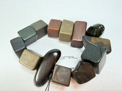Sobral - Indiana "Cinza" Smokey Gray Mix Elasticated Resin Bracelet ( 000210 )