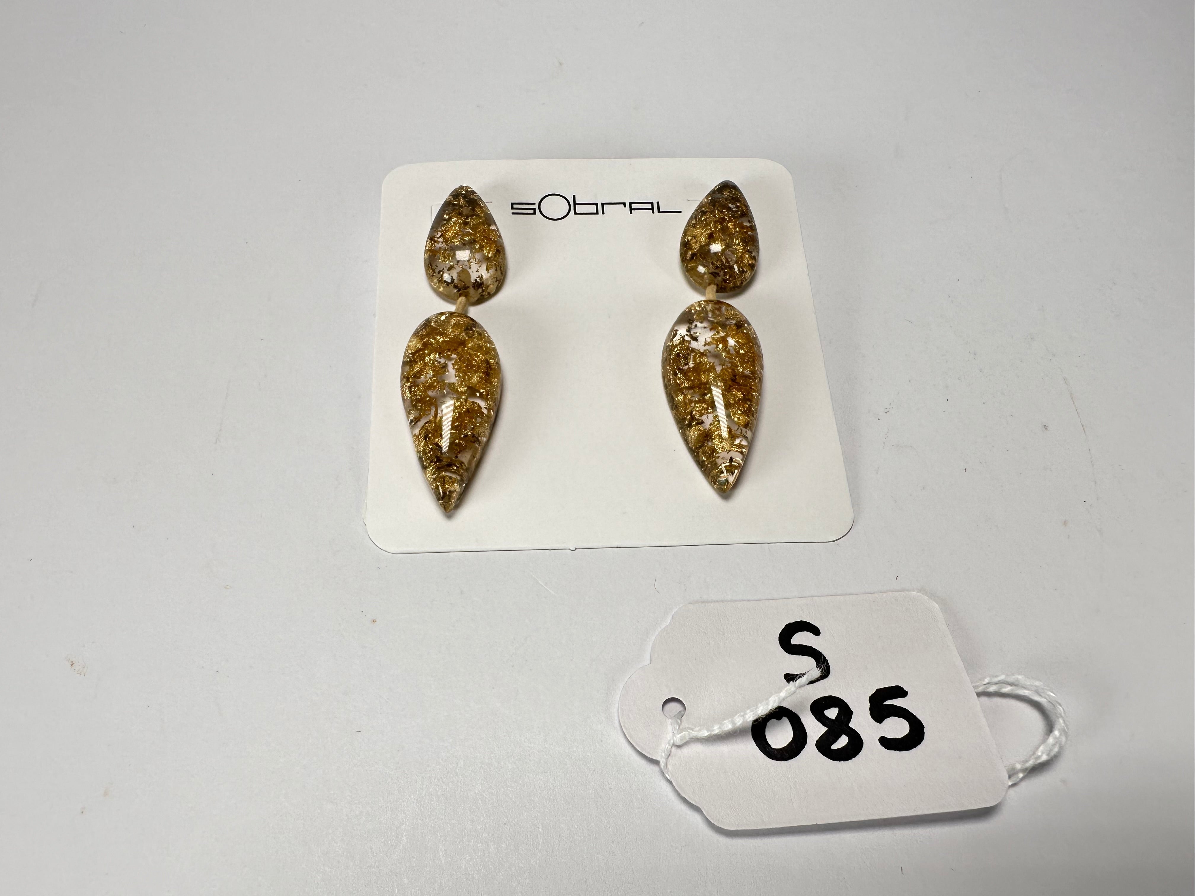 Sobral - Metalique "Water" Resin Earrings ( 004158 )