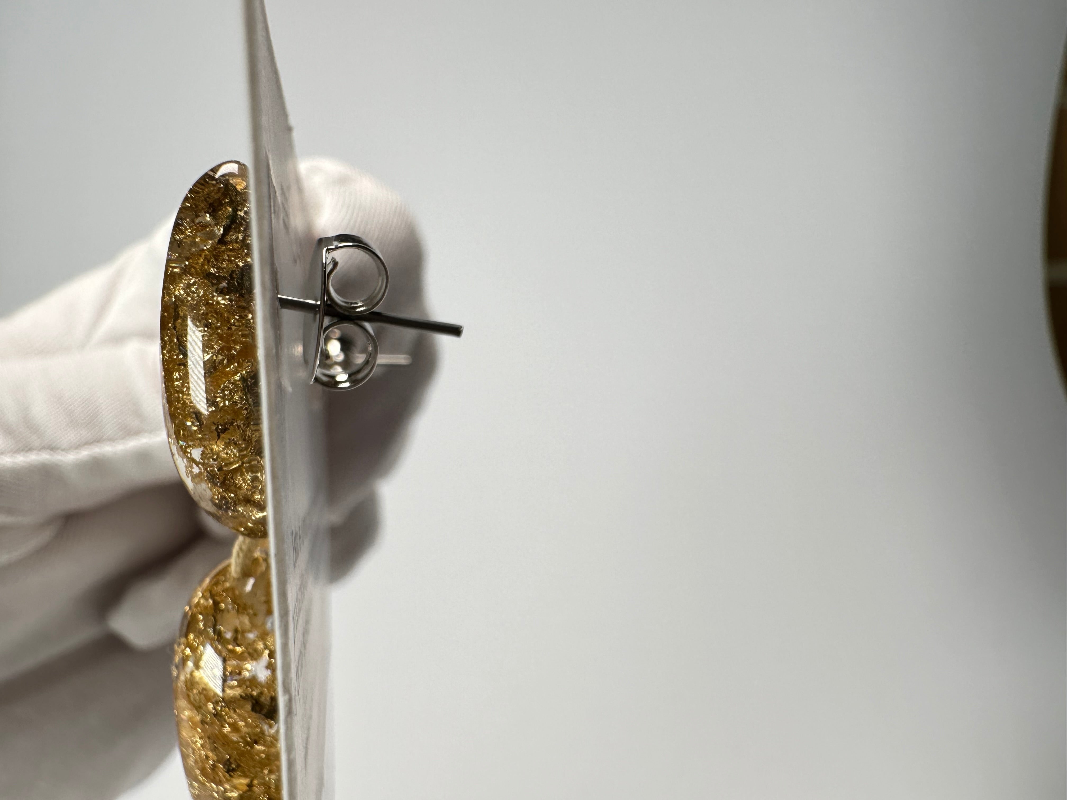 Sobral - Metalique "Water" Resin Earrings ( 004158 )