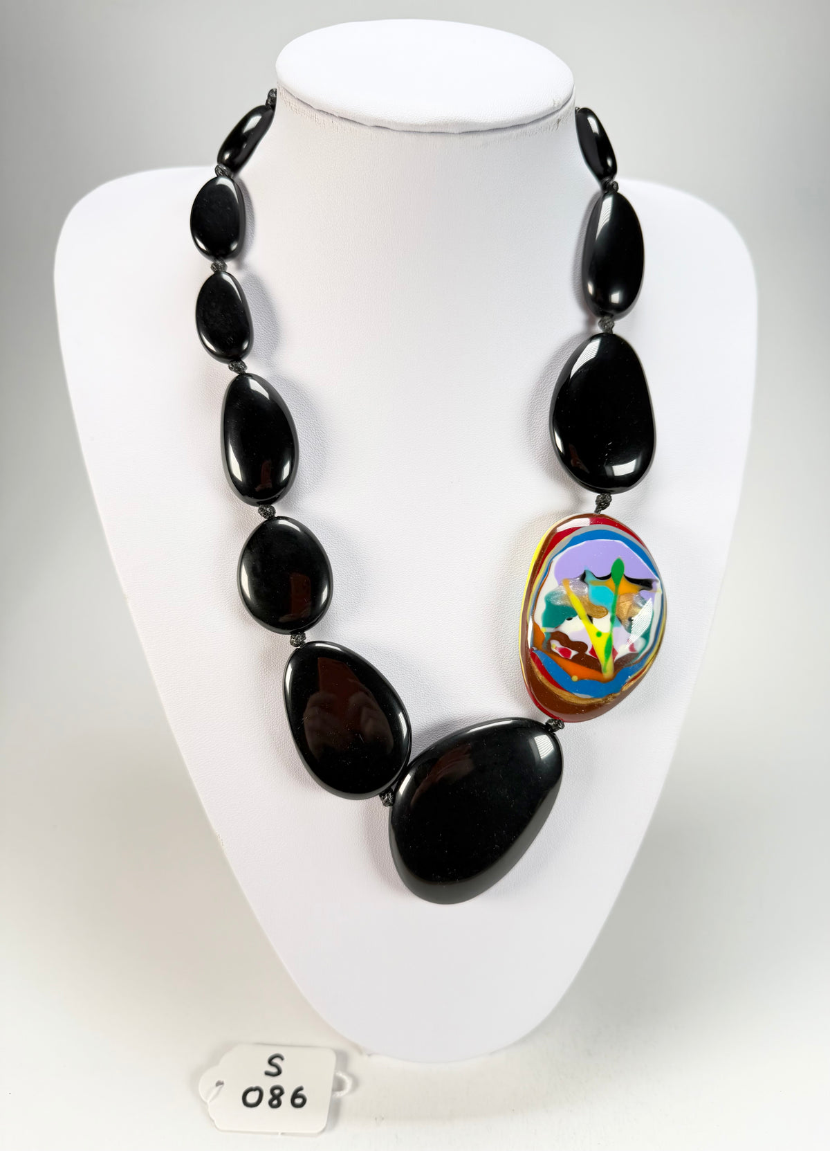 Sobral - Multi-Colour "Encantador" Black Resin Necklace ( 004109 )