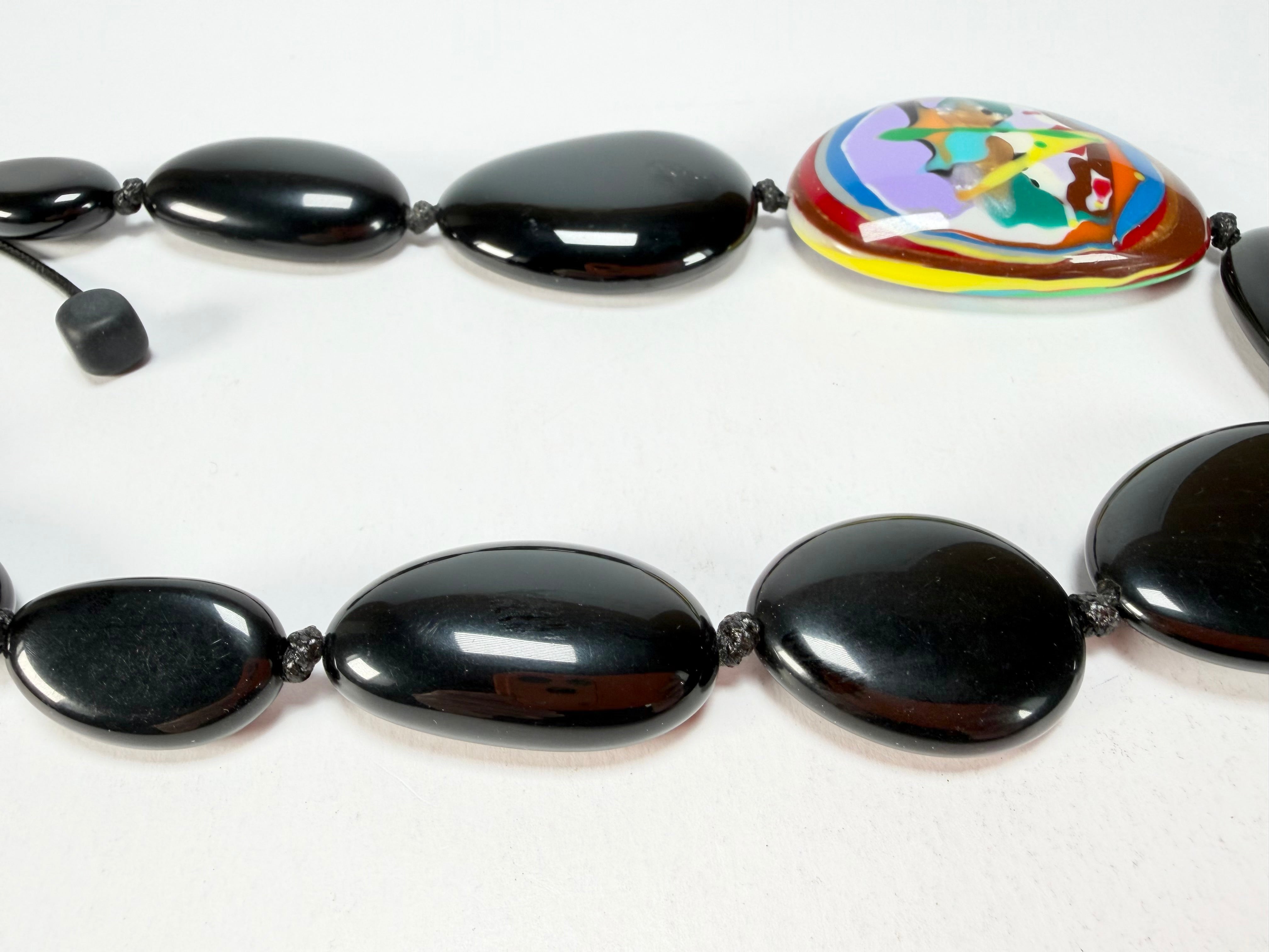 Sobral - Multi-Colour "Encantador" Black Resin Necklace ( 004109 )