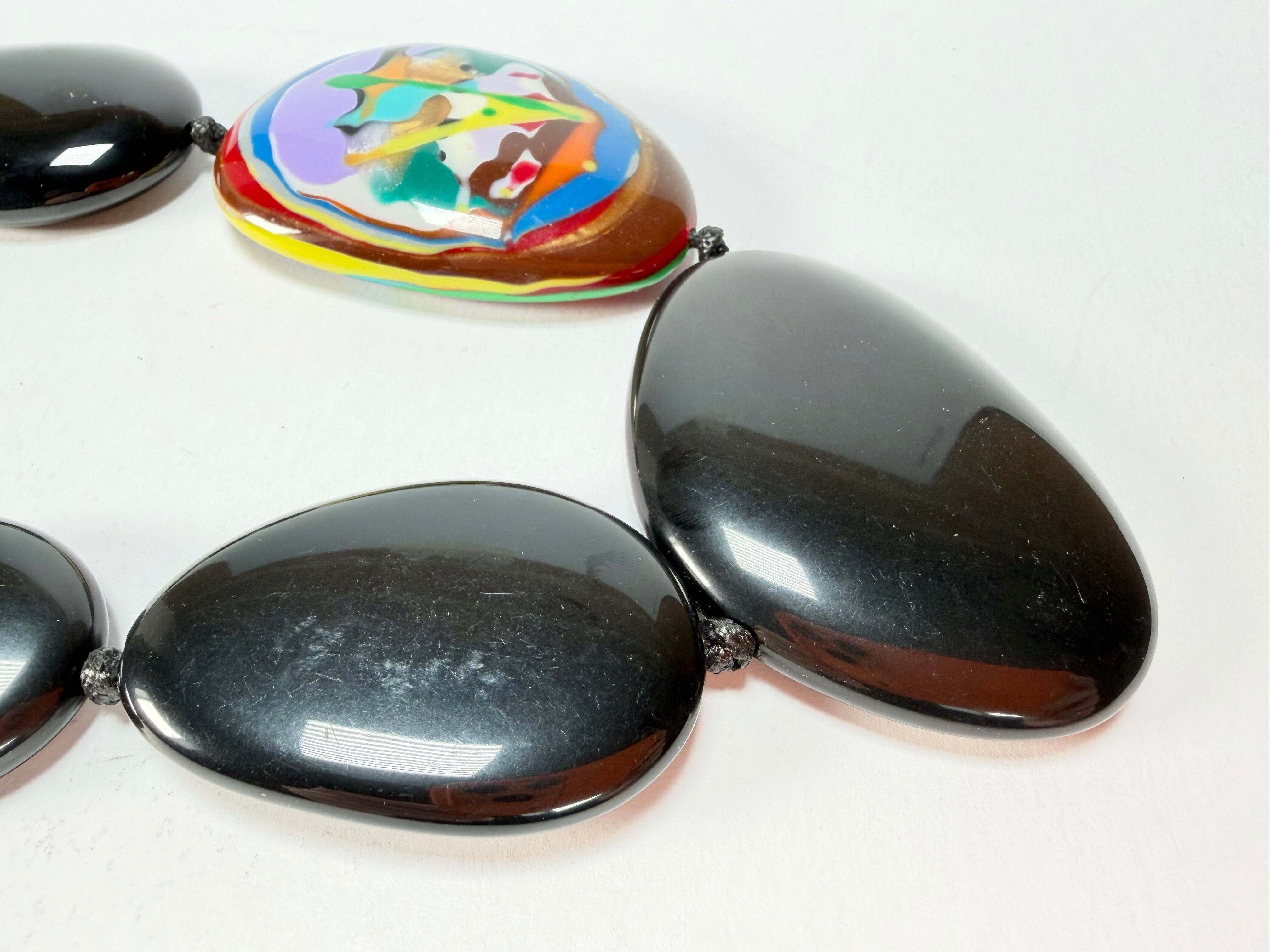 Sobral - Multi-Colour "Encantador" Black Resin Necklace ( 004109 )