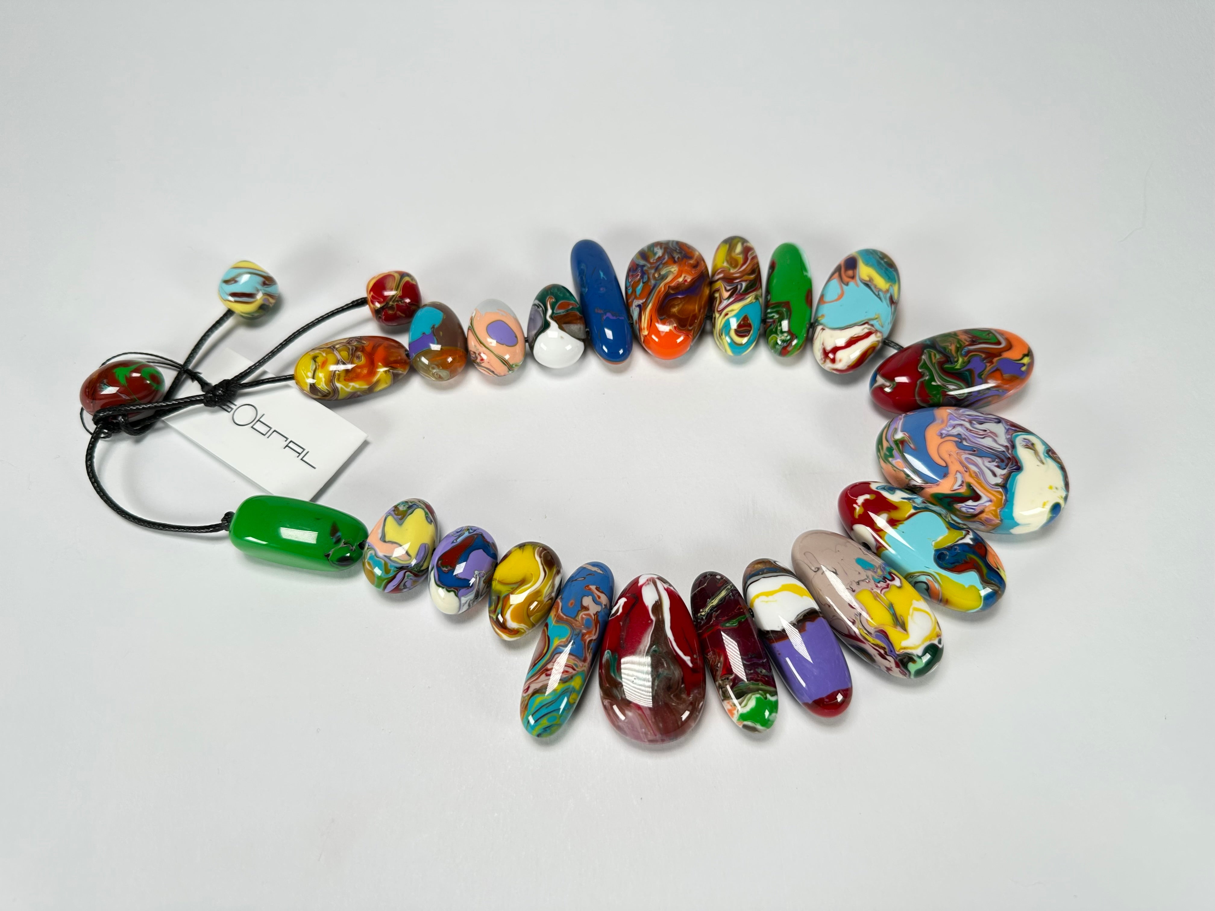 Sobral - Multi-Colour "Monica Efeitos" Pollock Resin Necklace ( 005412 )