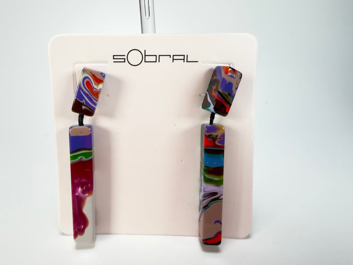 Sobral - Multi-Colour "Clarissa" Pollock Resin Earrings ( 002452 )