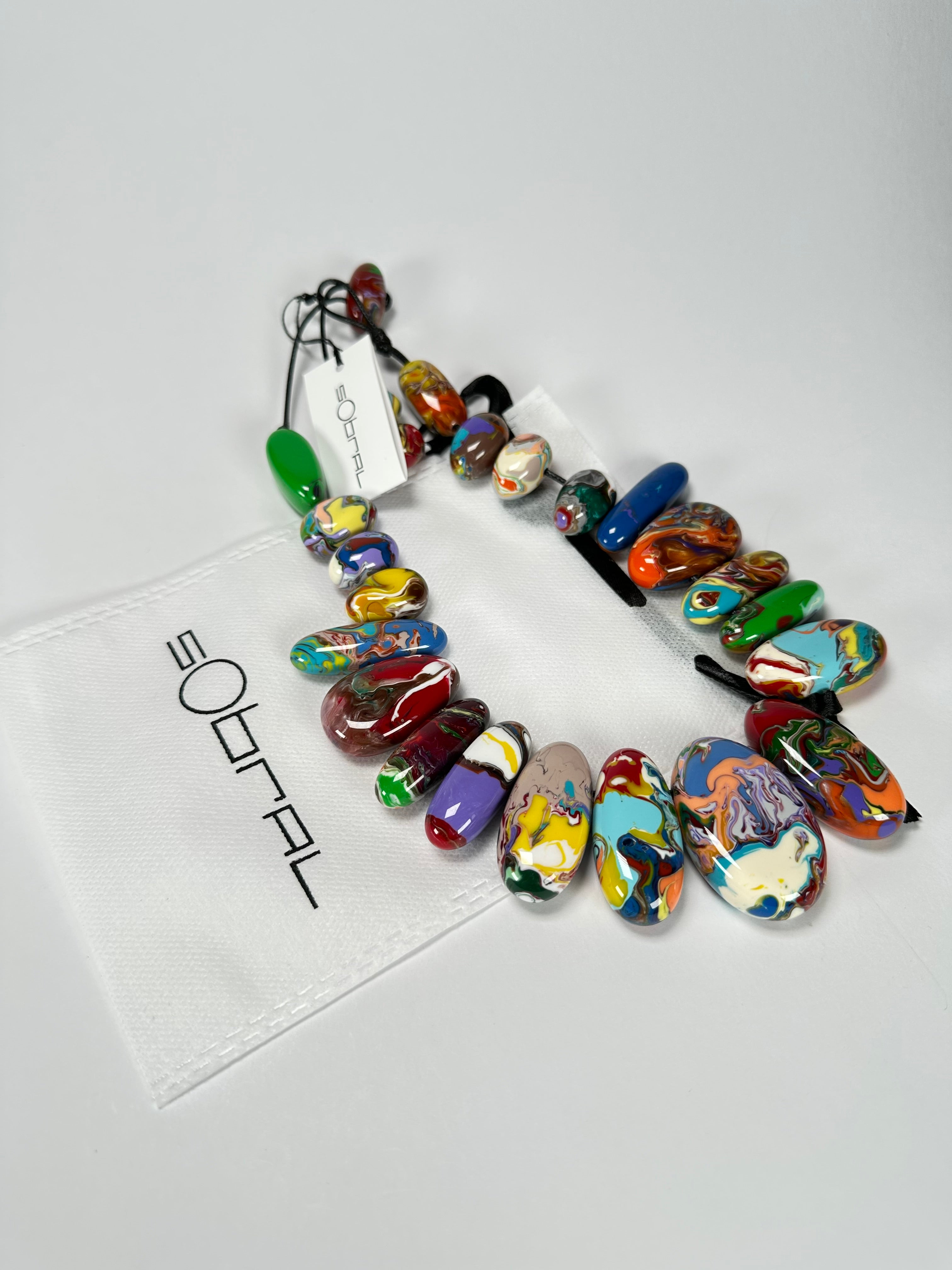 Sobral - Multi-Colour "Monica Efeitos" Pollock Resin Necklace ( 005412 )