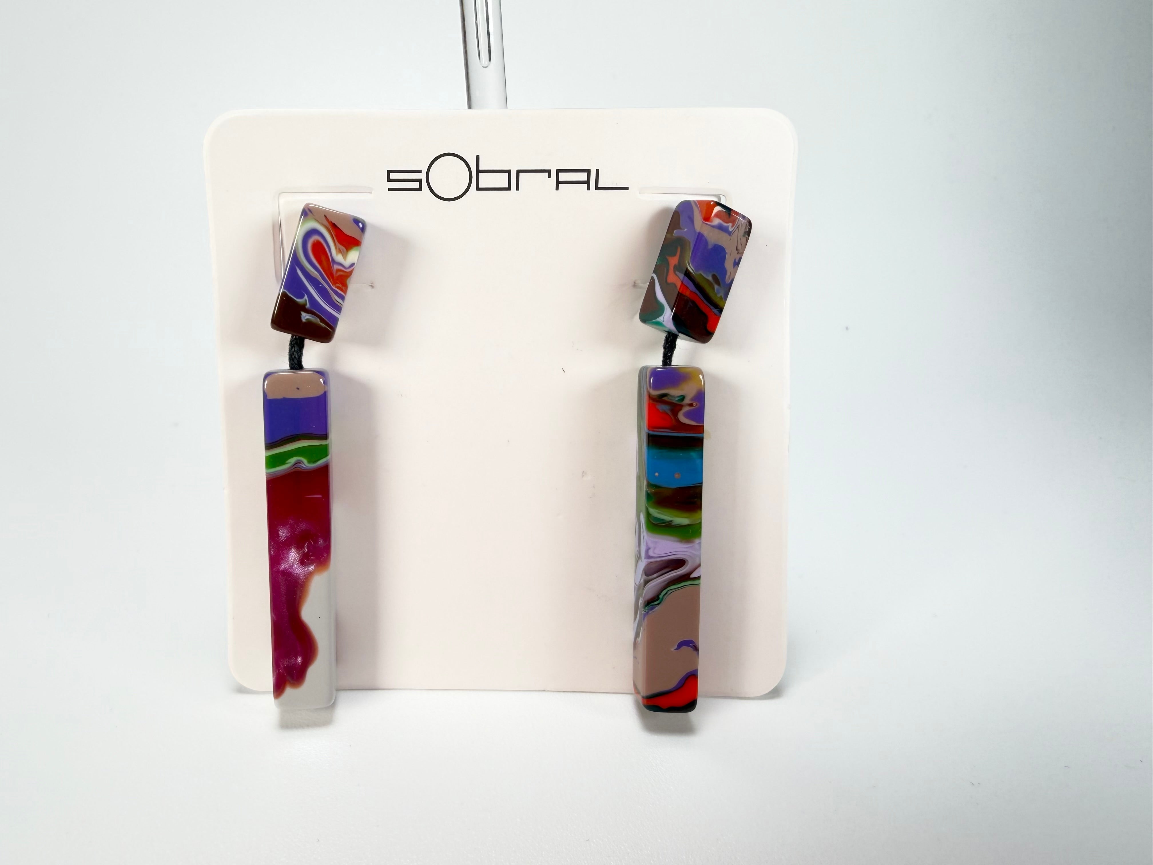 Sobral - Multi-Colour "Clarissa" Pollock Resin Earrings ( 002452 )