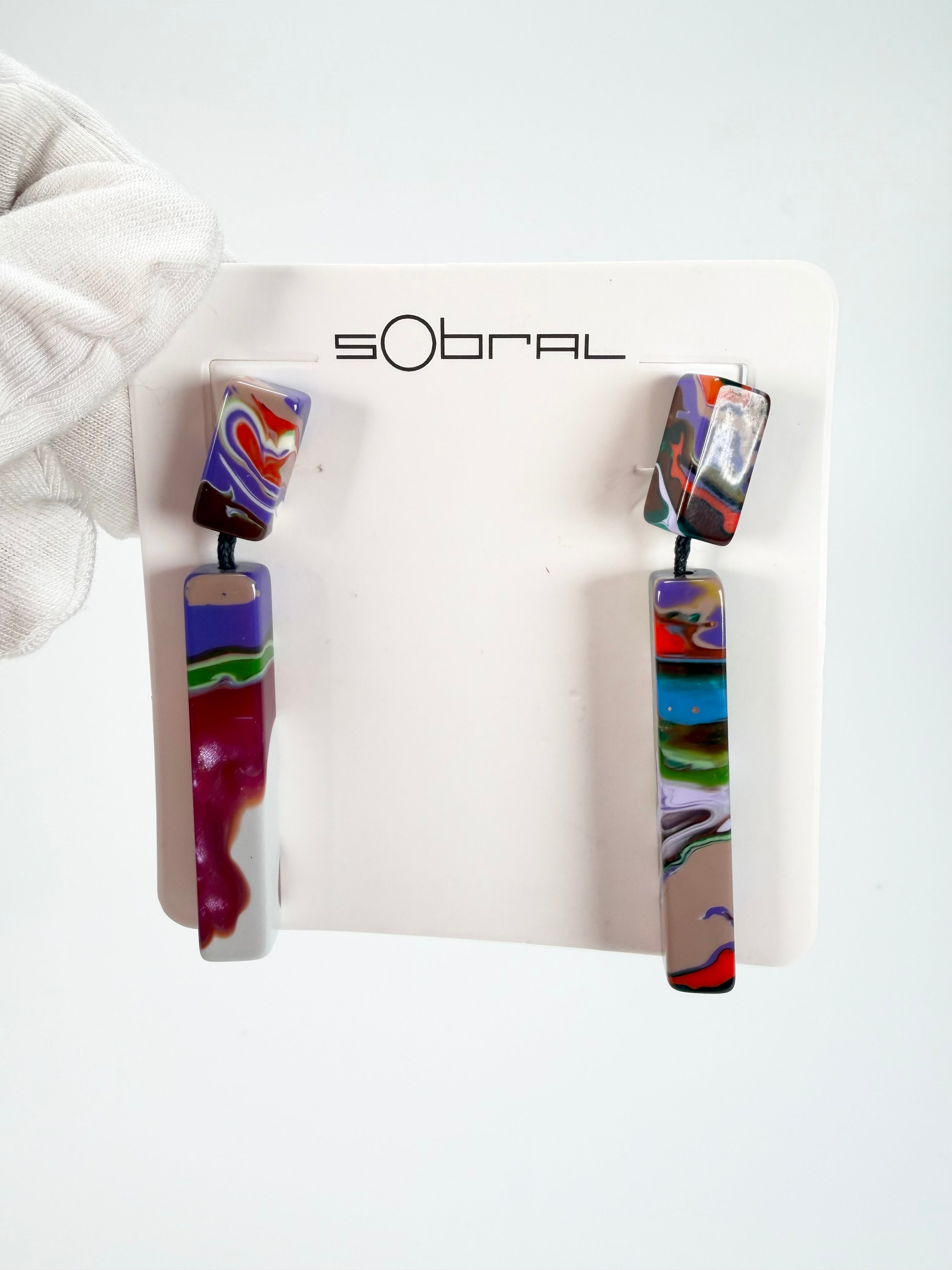 Sobral - Multi-Colour "Clarissa" Pollock Resin Earrings ( 002452 )