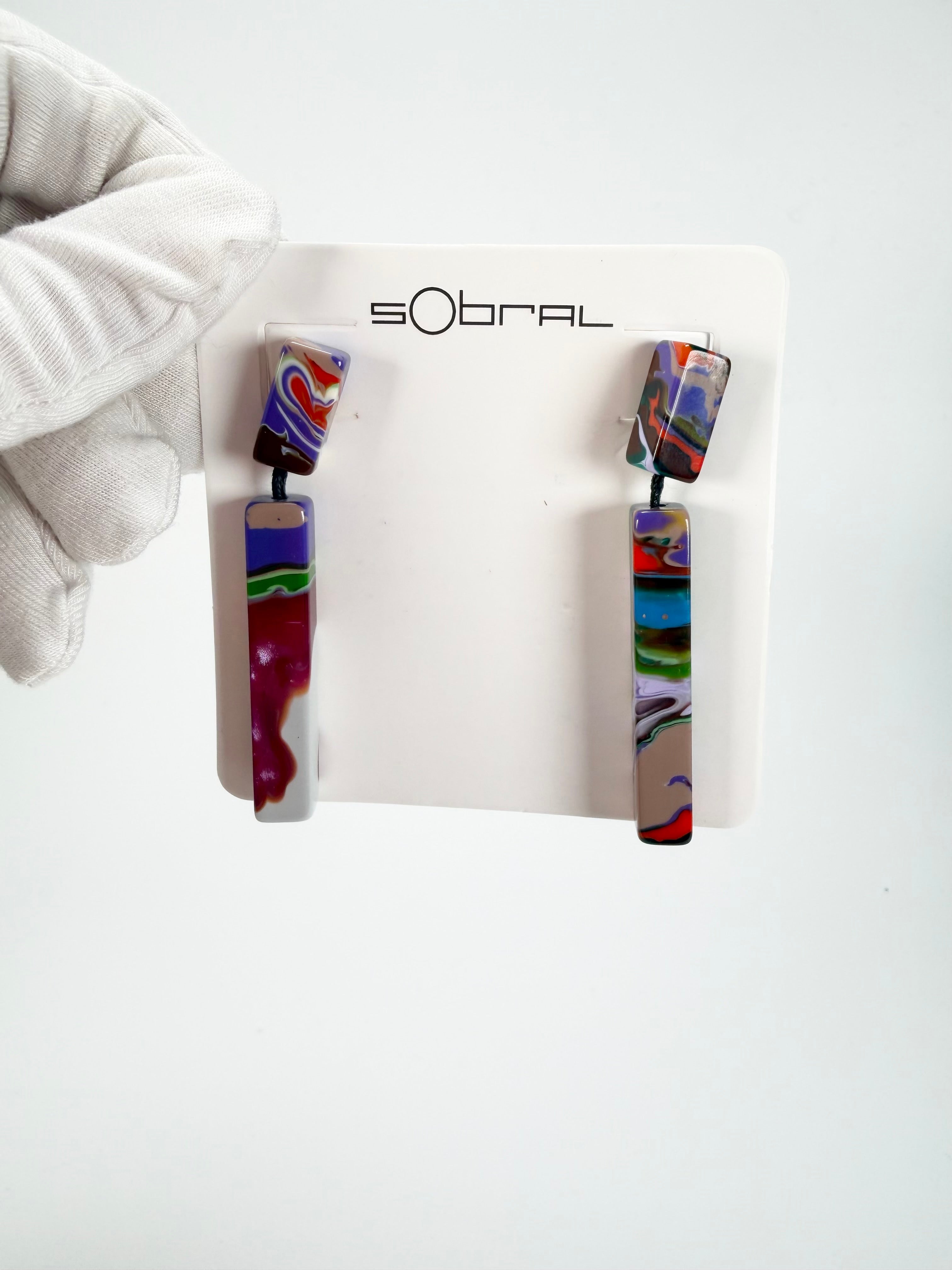 Sobral - Multi-Colour "Clarissa" Pollock Resin Earrings ( 002452 )
