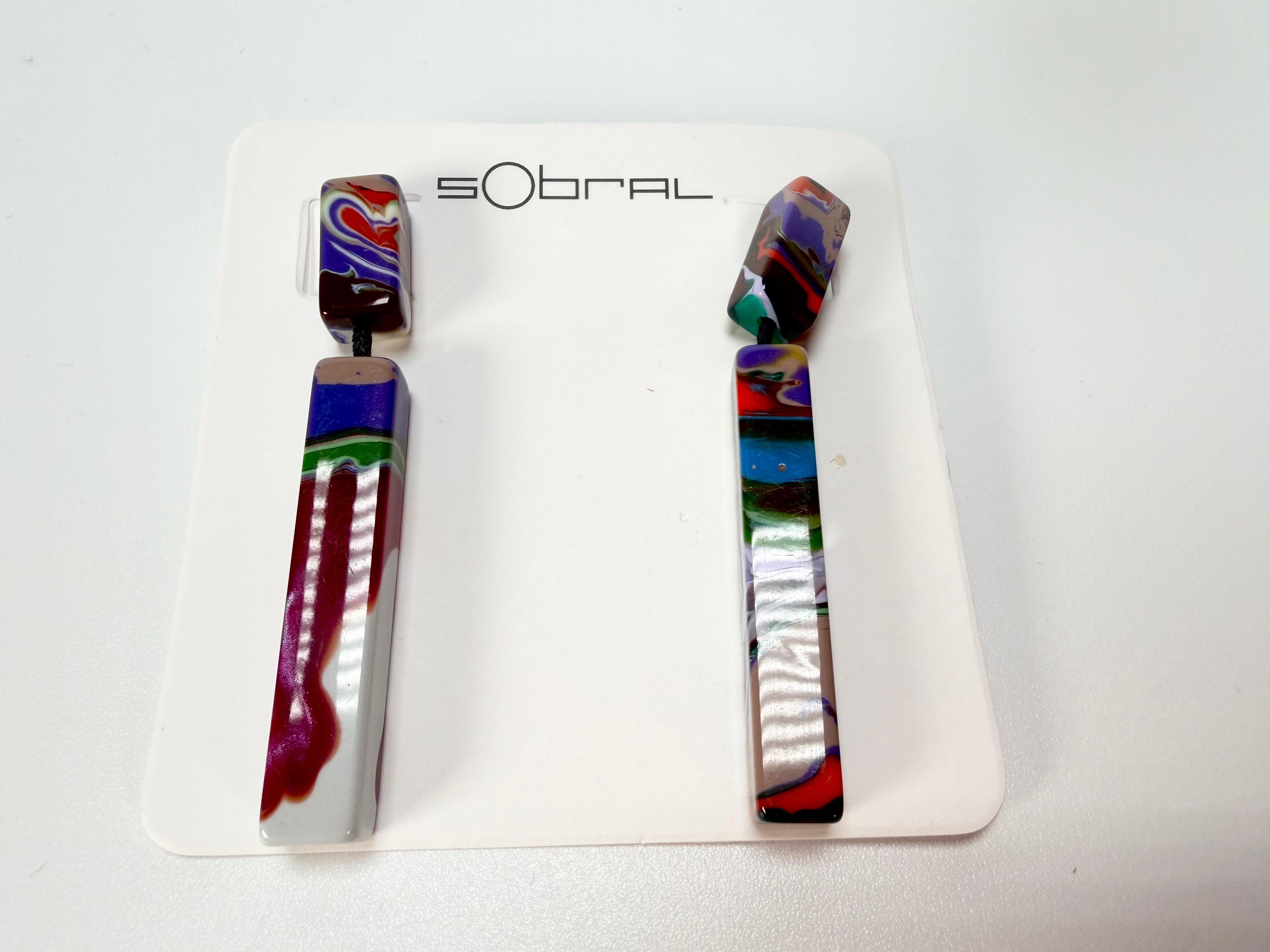 Sobral - Multi-Colour "Clarissa" Pollock Resin Earrings ( 002452 )