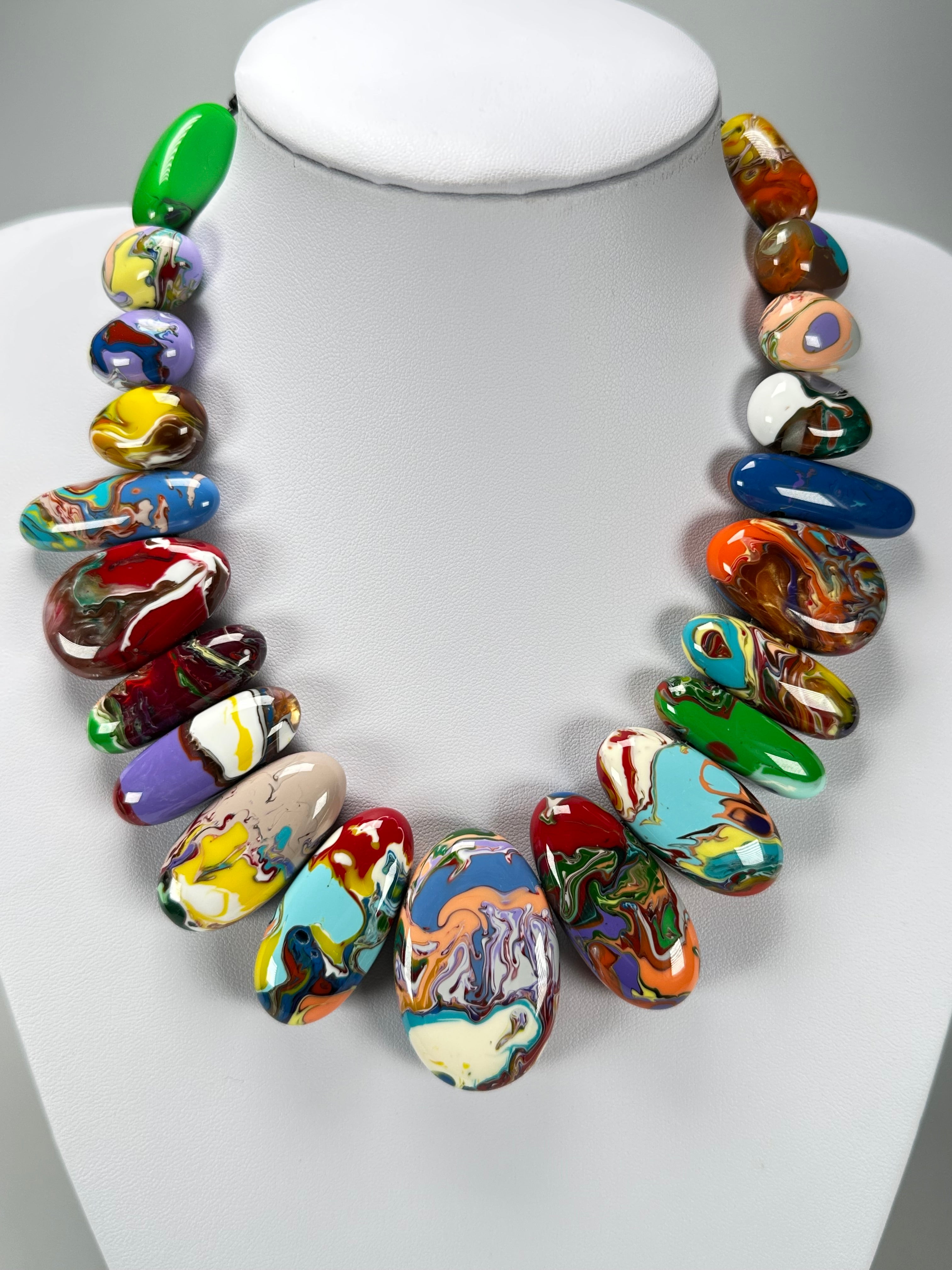 Sobral - Multi-Colour "Monica Efeitos" Pollock Resin Necklace ( 005412 )