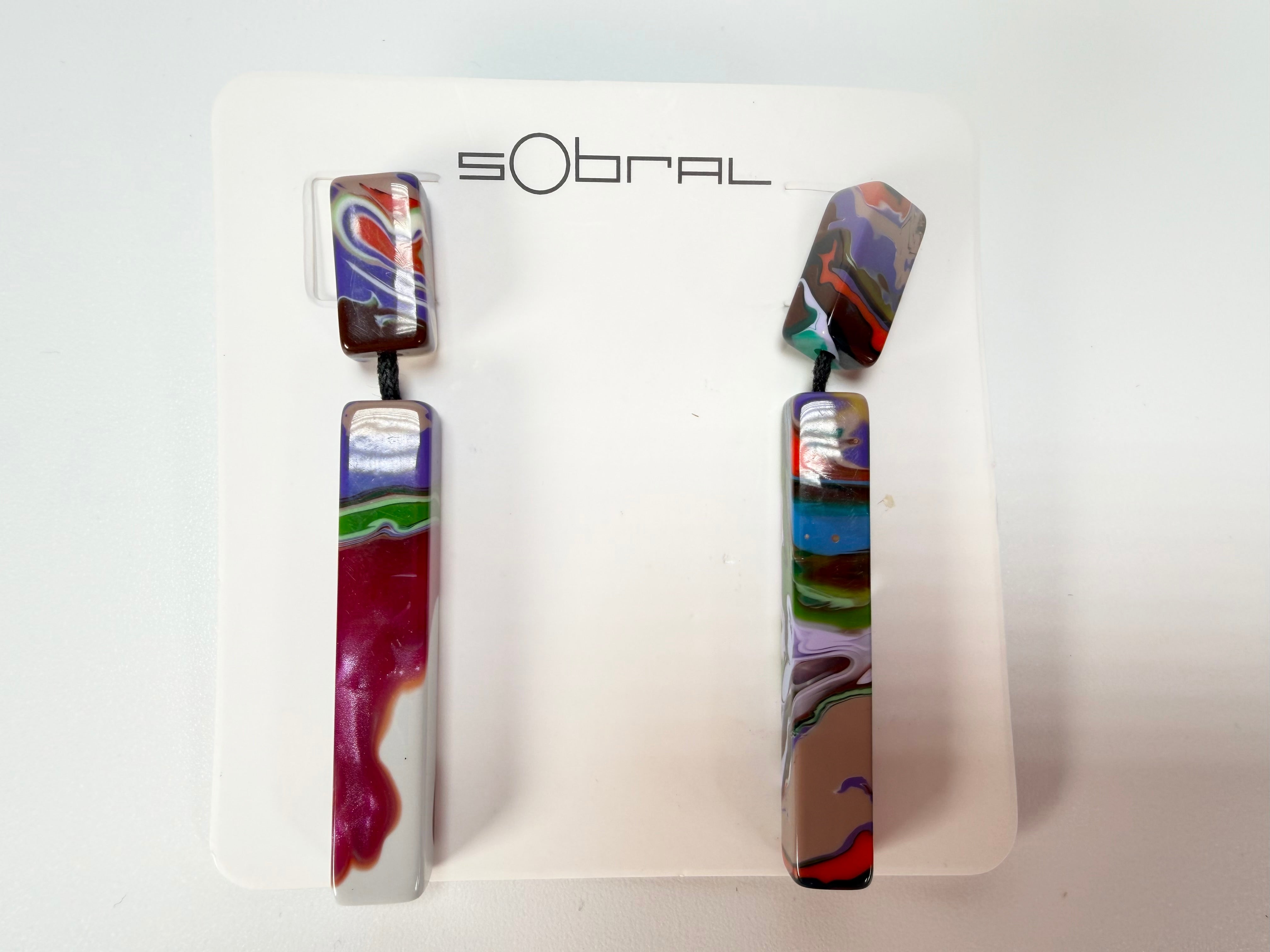 Sobral - Multi-Colour "Clarissa" Pollock Resin Earrings ( 002452 )