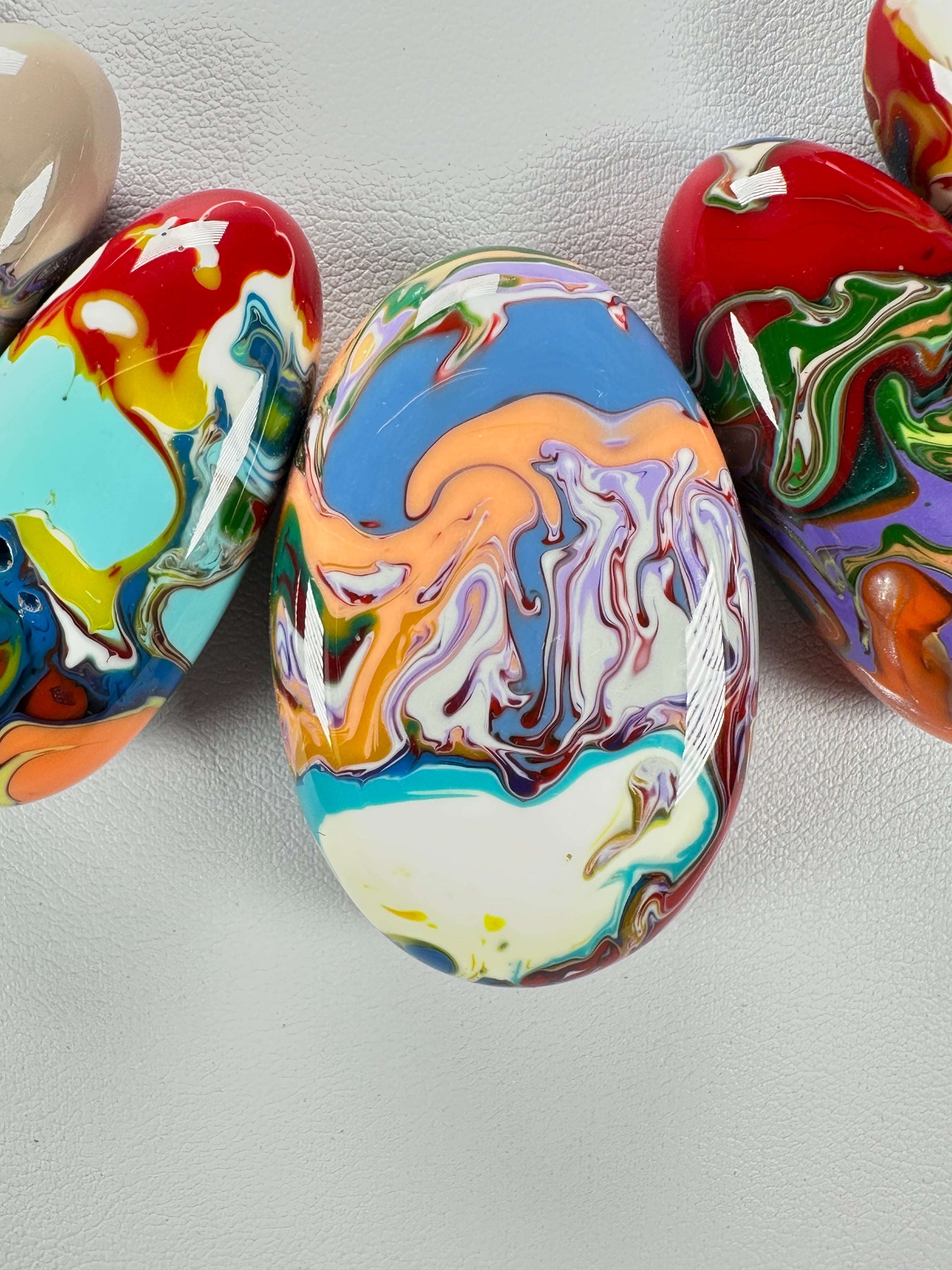 Sobral - Multi-Colour "Monica Efeitos" Pollock Resin Necklace ( 005412 )