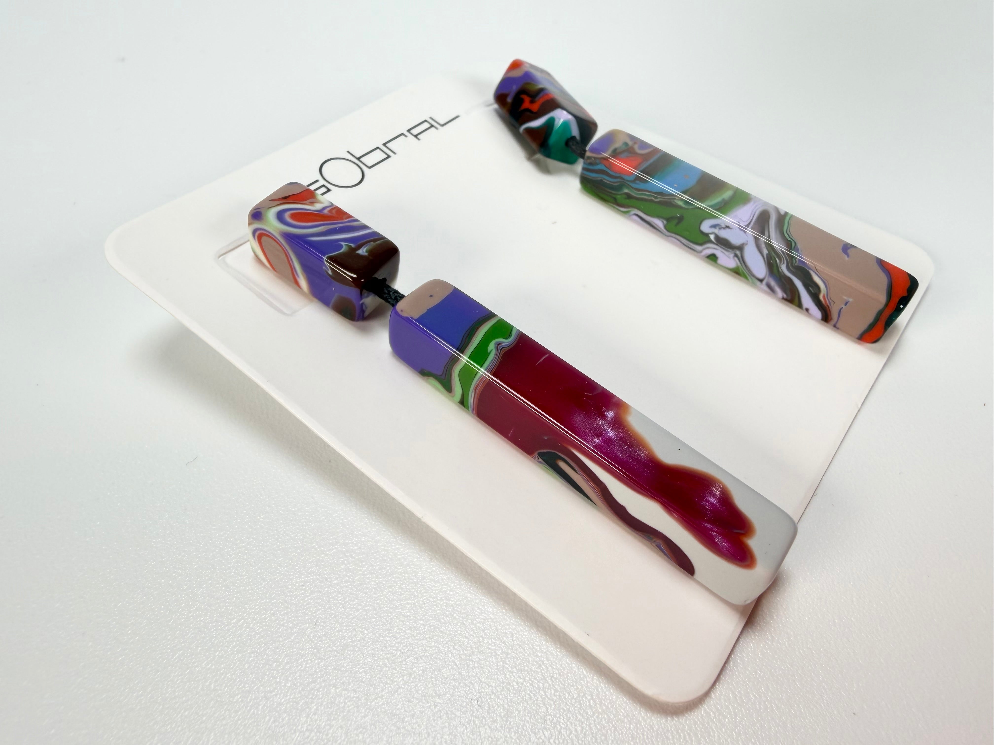 Sobral - Multi-Colour "Clarissa" Pollock Resin Earrings ( 002452 )