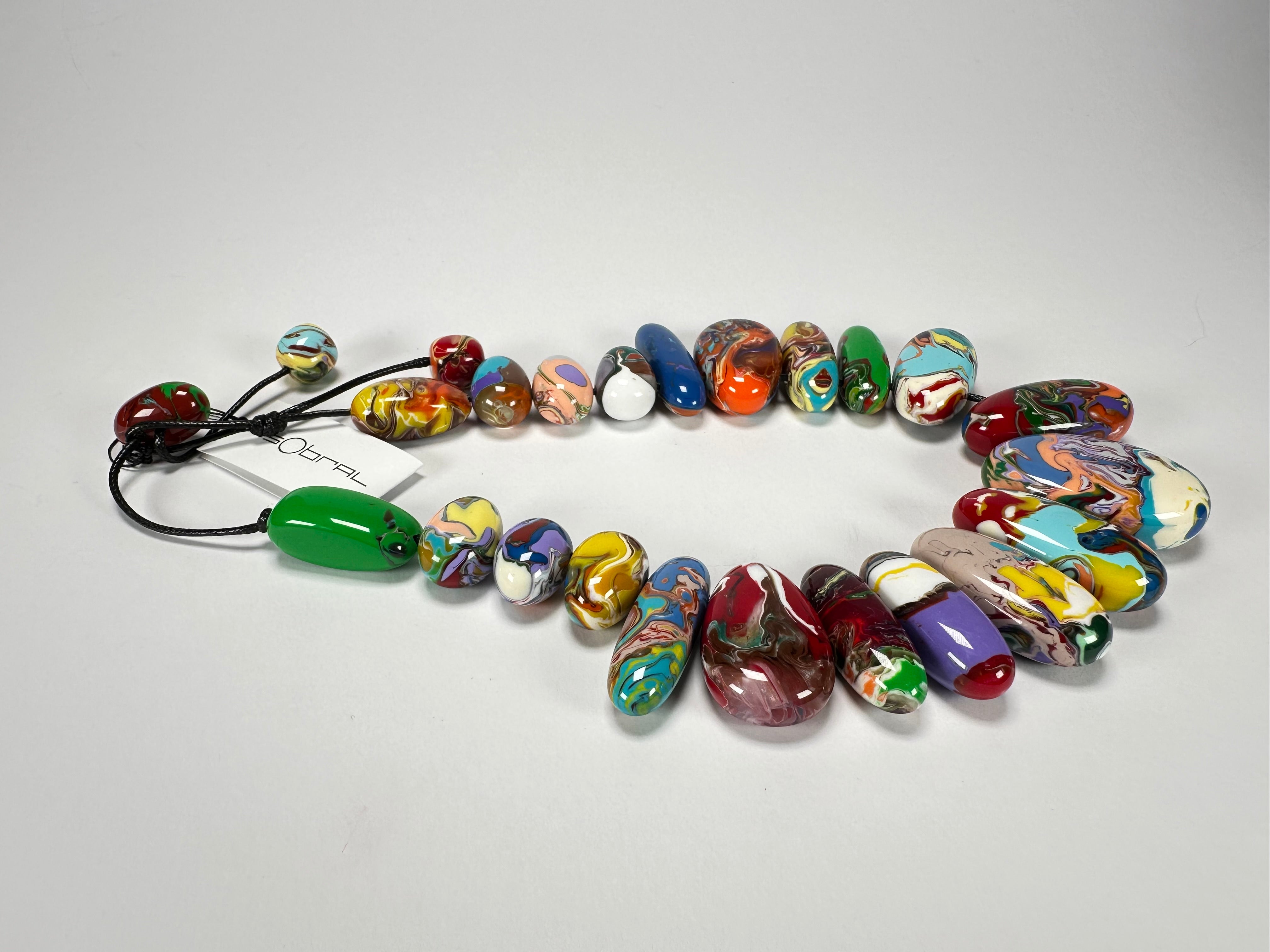 Sobral - Multi-Colour "Monica Efeitos" Pollock Resin Necklace ( 005412 )