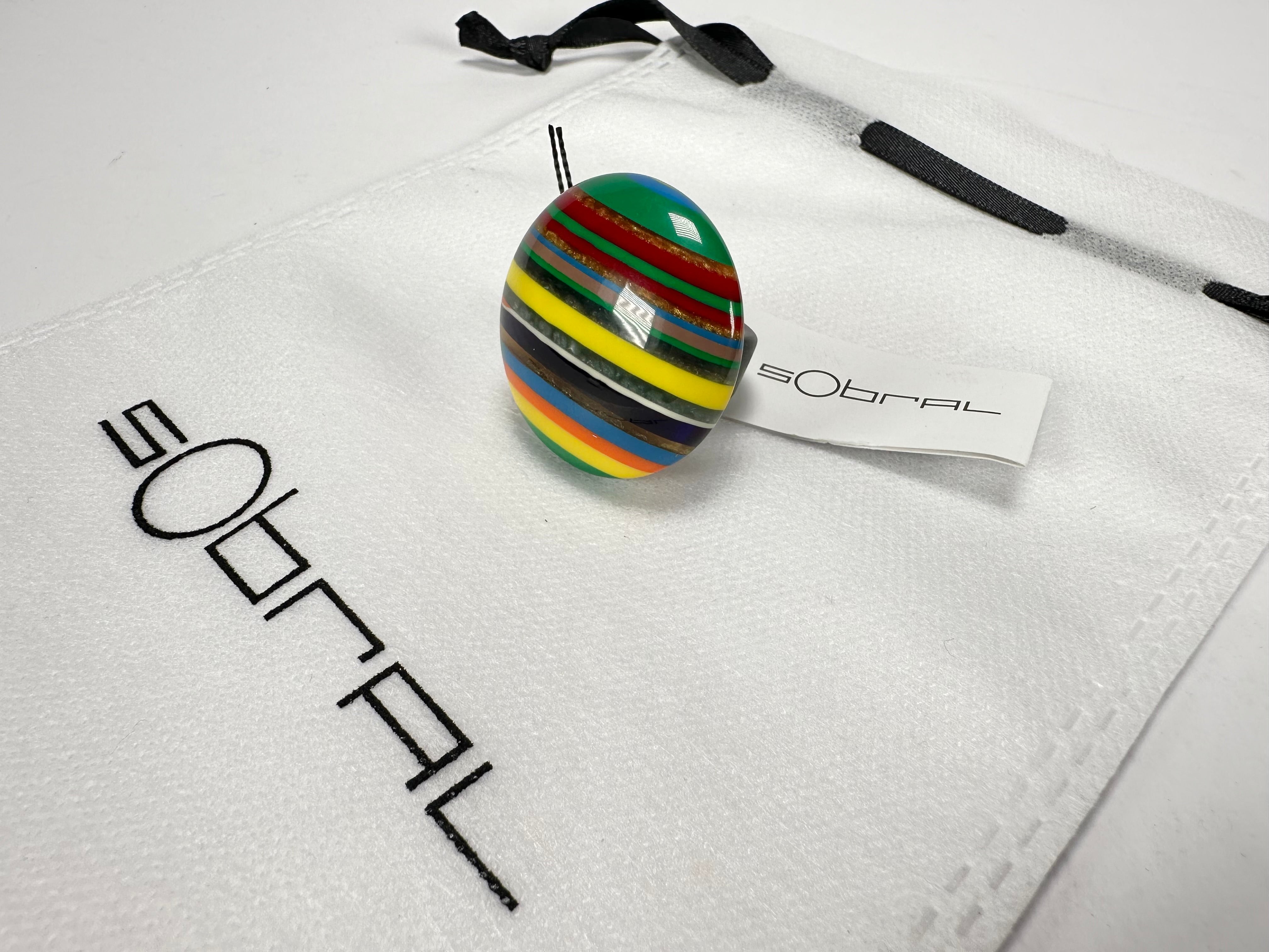 Sobral - Pop Art "Bead Efeitos" Resin Ring ( 004764 ) - Size UK P / US 7.5
