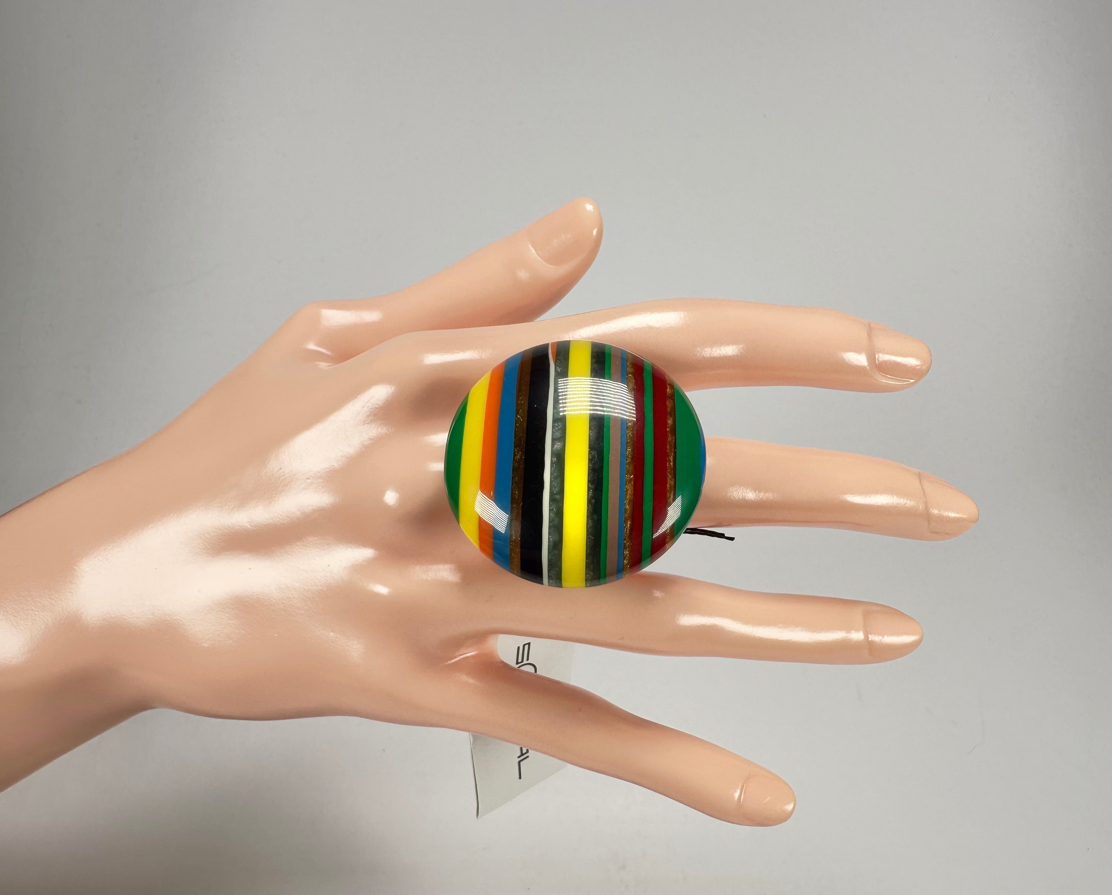 Sobral - Pop Art "Bead Efeitos" Resin Ring ( 004764 ) - Size UK P / US 7.5