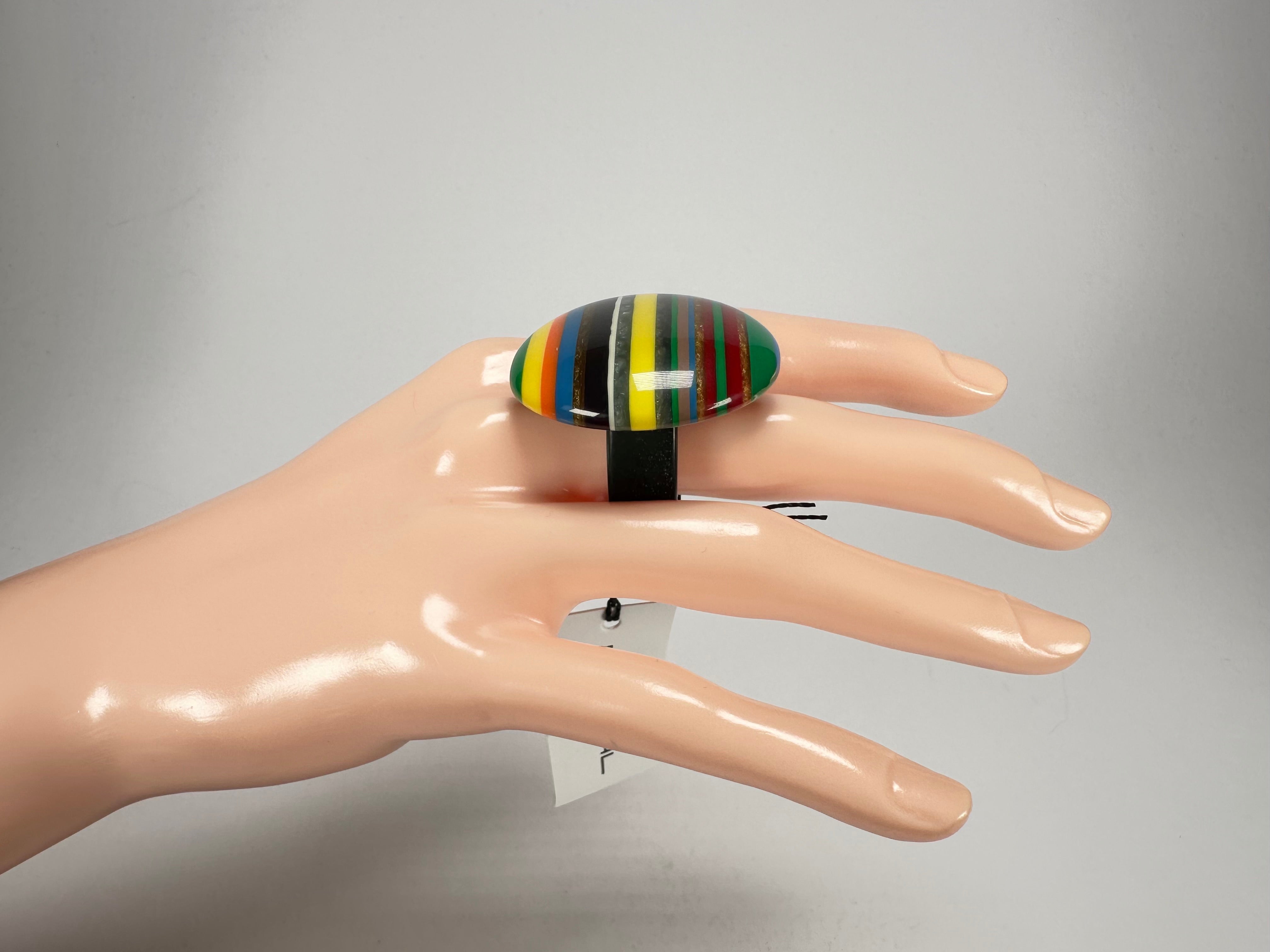 Sobral - Pop Art "Bead Efeitos" Resin Ring ( 004764 ) - Size UK P / US 7.5