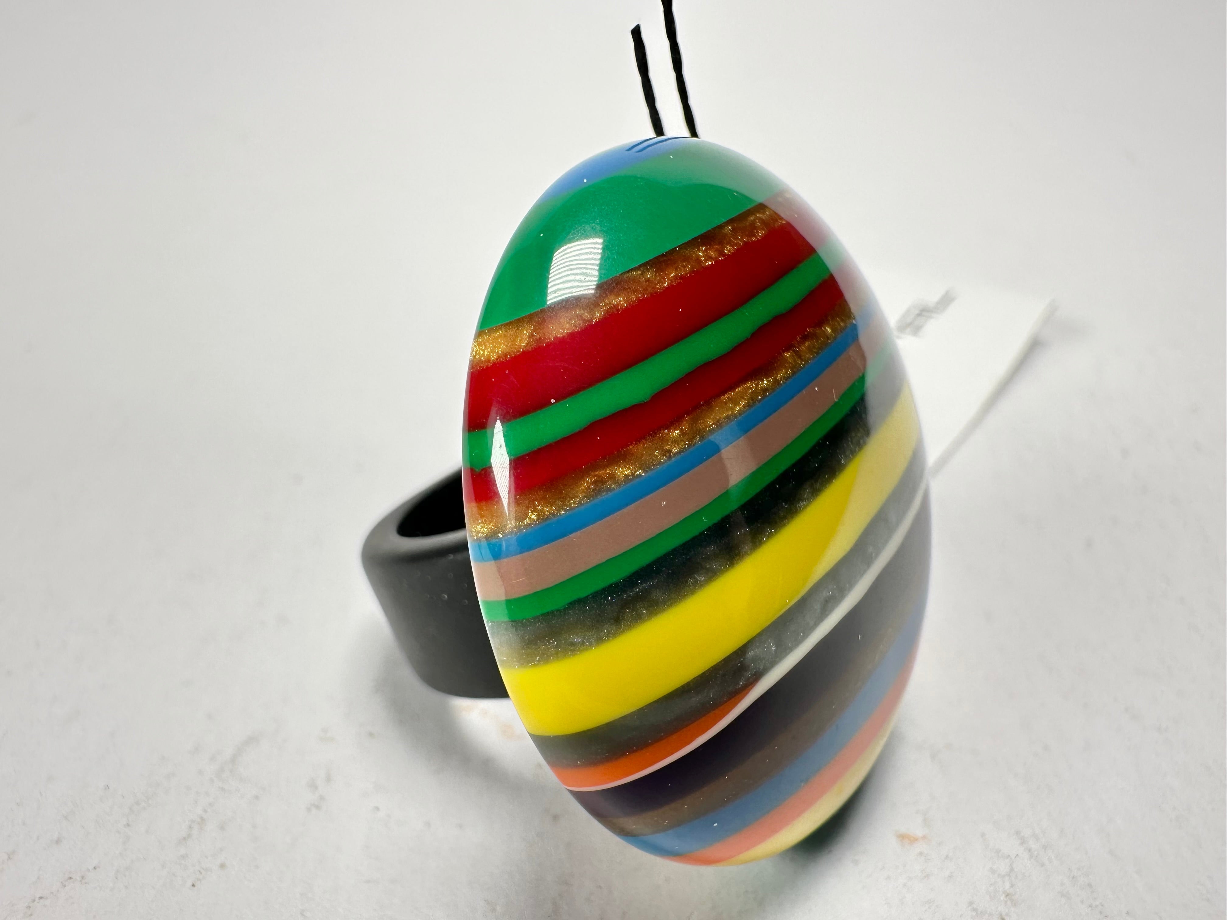 Sobral - Pop Art "Bead Efeitos" Resin Ring ( 004764 ) - Size UK P / US 7.5