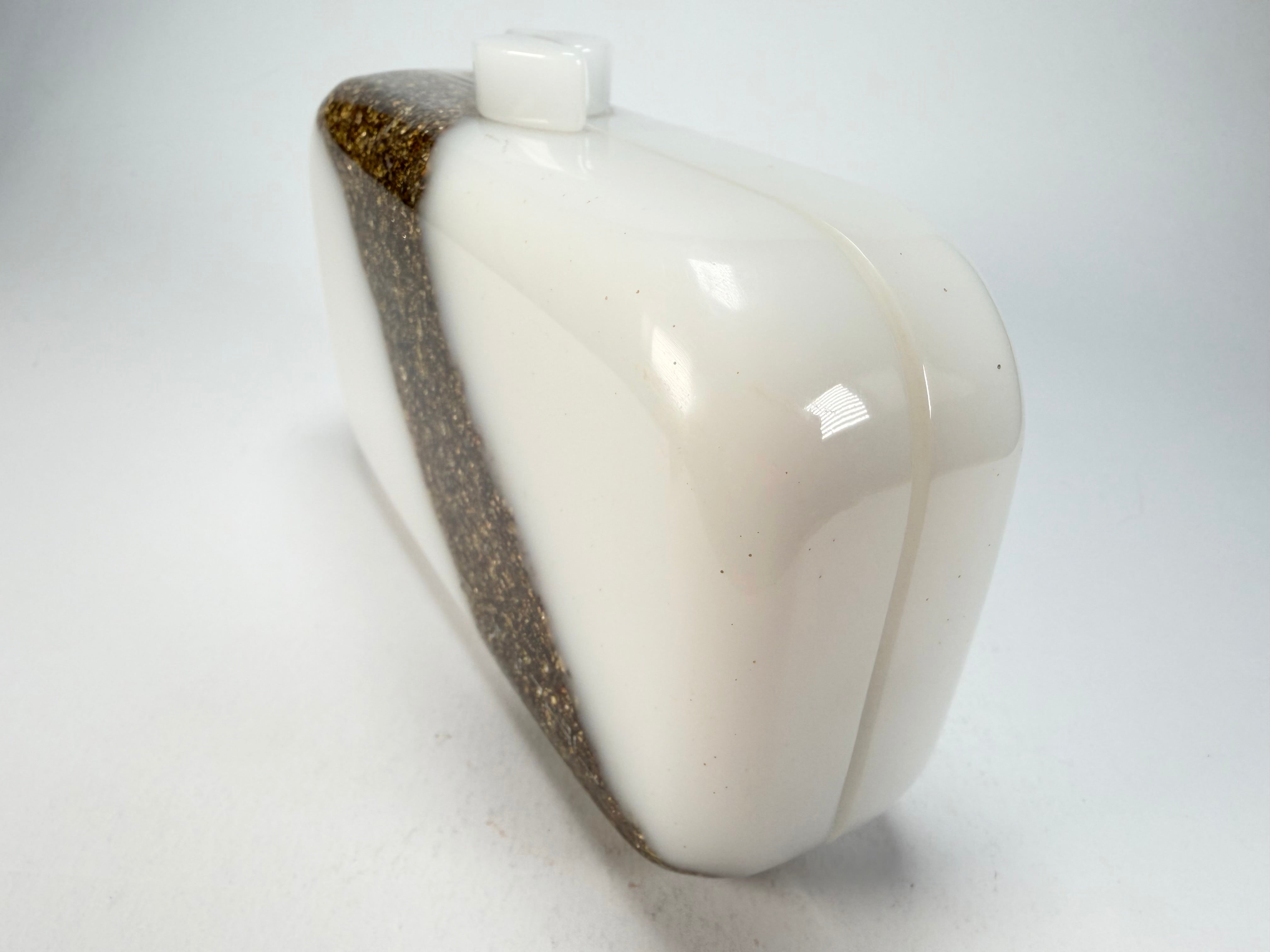 Sobral - Metalique "Linda Purse" Orlando White & Gold Resin Clutch Bag ( 005290 )