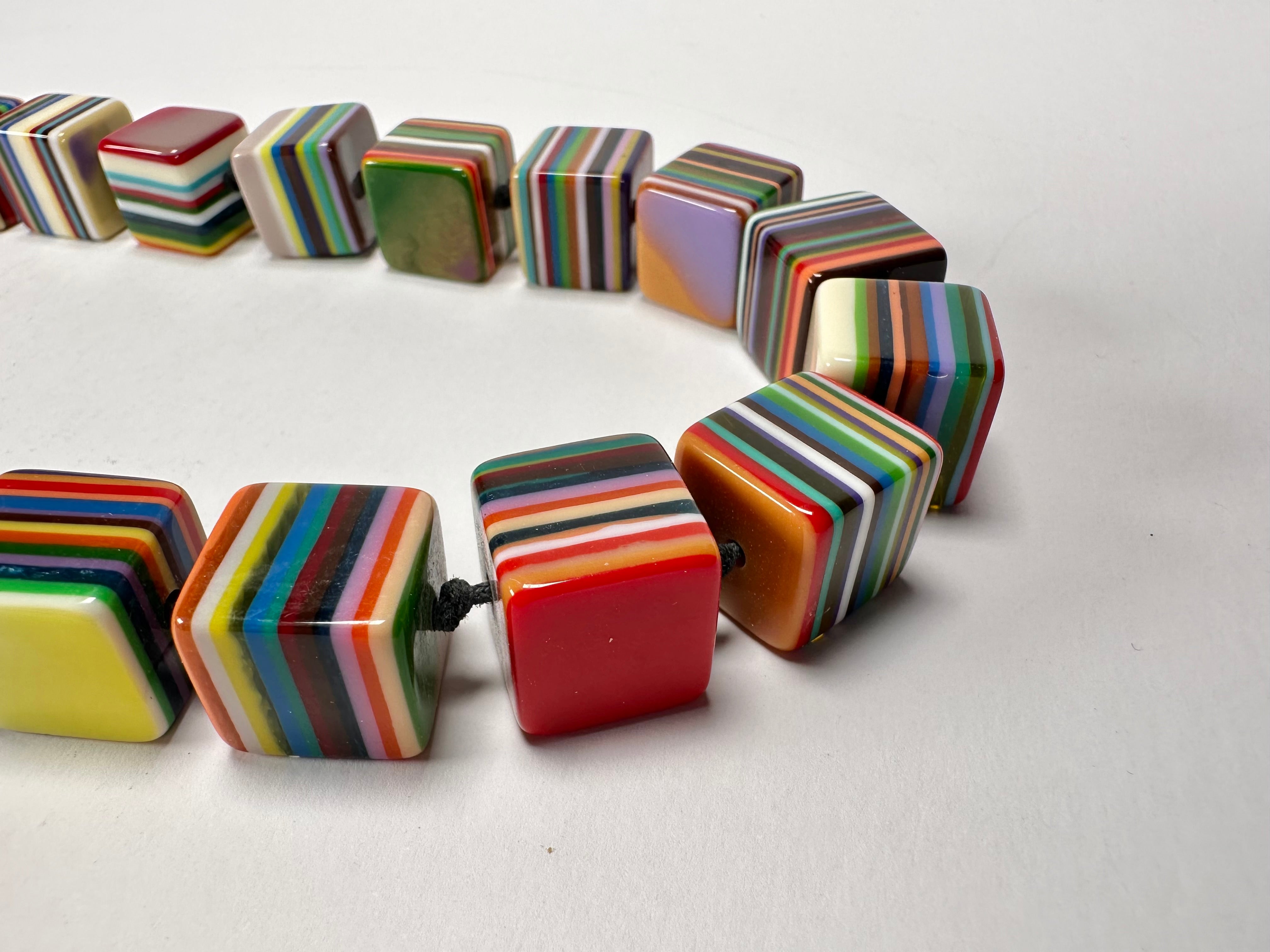 Sobral - Pop Art "Popinho" Small Cubes Resin Necklace ( 000046 )