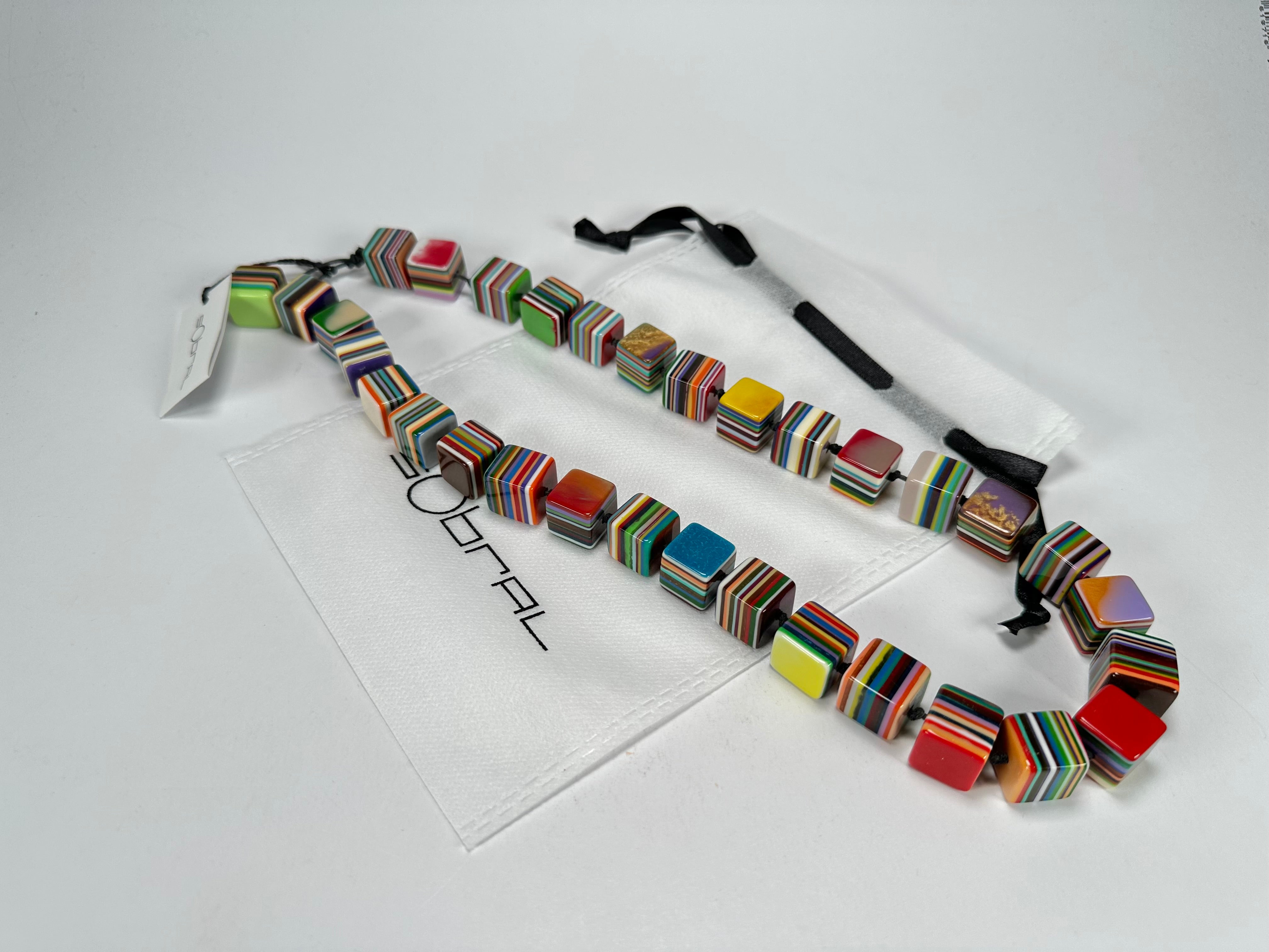 Sobral - Pop Art "Popinho" Small Cubes Resin Necklace ( 000046 )