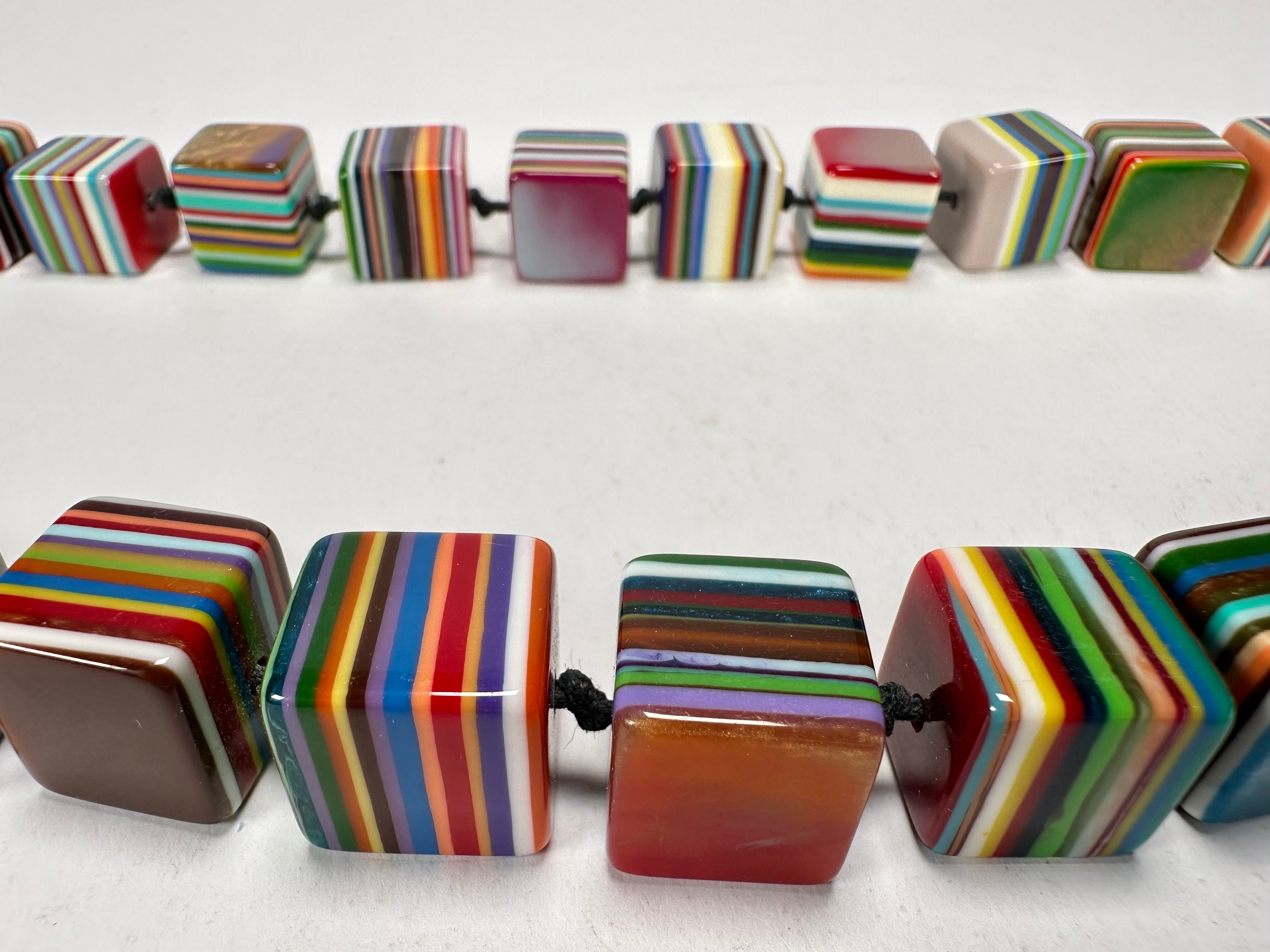 Sobral - Pop Art "Popinho" Small Cubes Resin Necklace ( 000046 )