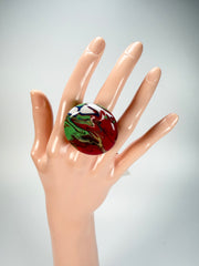 Sobral - Multi-Colour "Bead Efeitos" Pollock Resin Ring ( 004764 ) - Size UK V / US 10