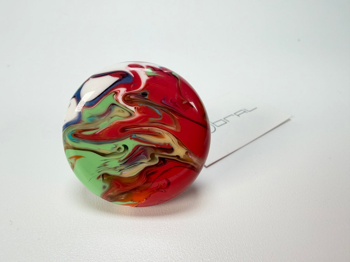 Sobral - Multi-Colour "Bead Efeitos" Pollock Resin Ring ( 004764 ) - Size UK V / US 10