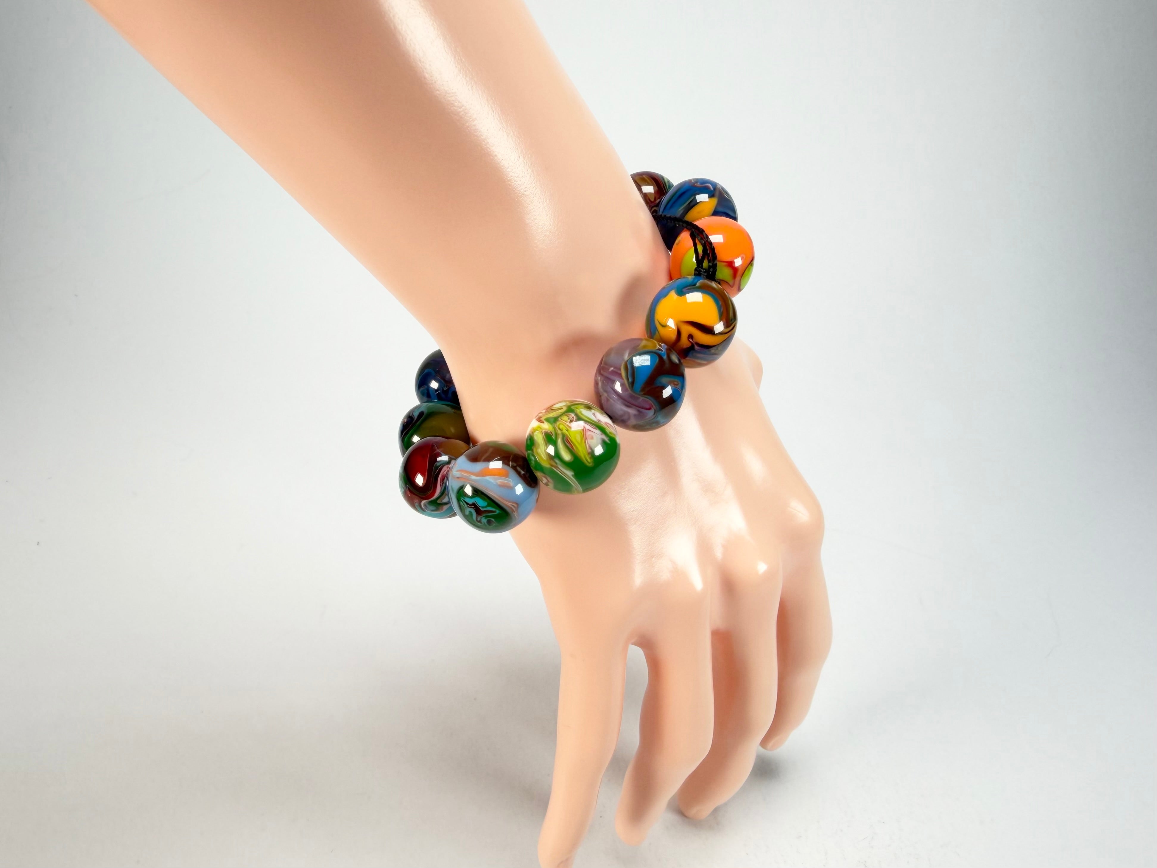 Sobral - Planets "Orbitalis" Pollock Elasticated Resin Bracelet ( 005454 )