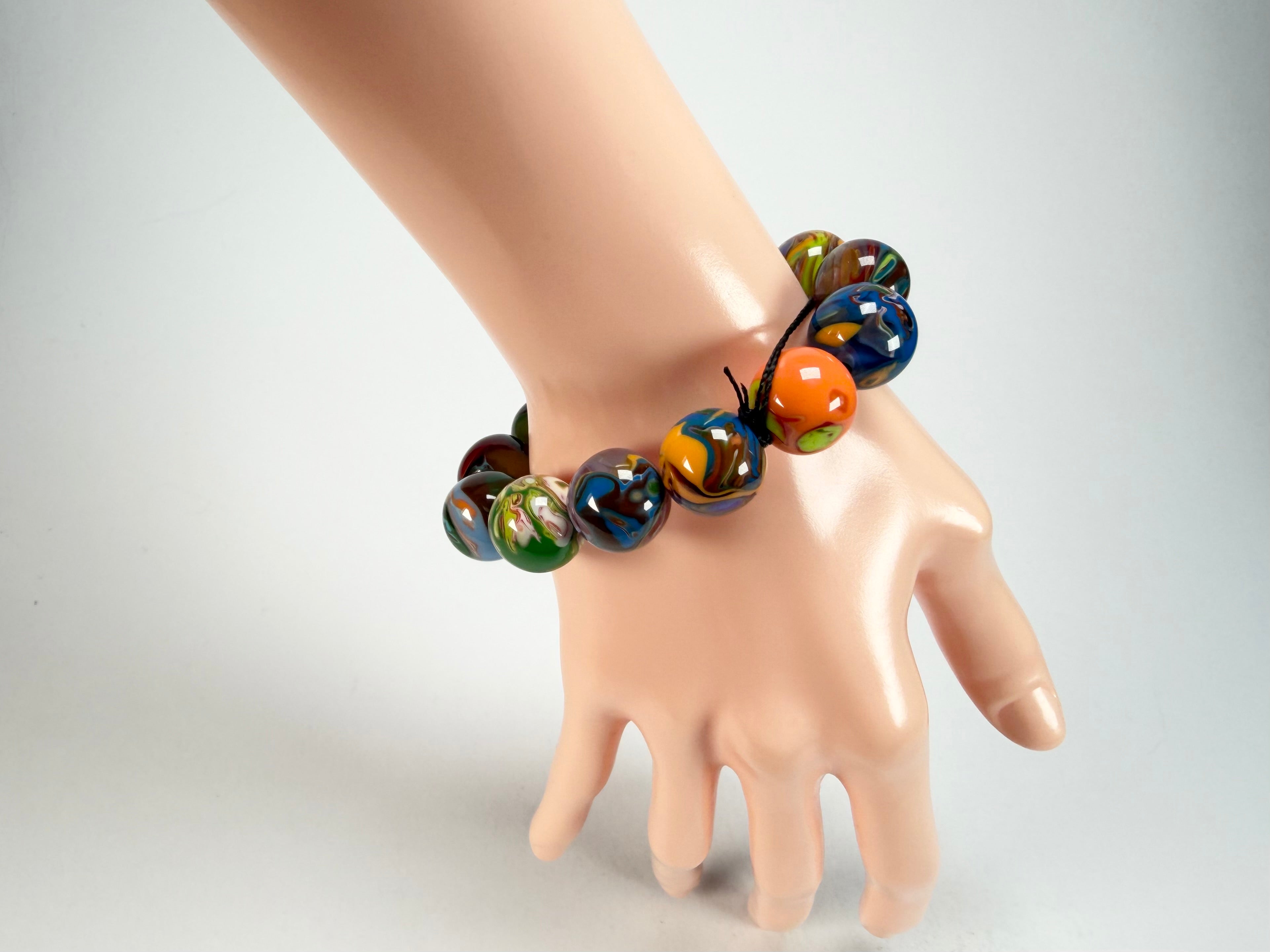 Sobral - Planets "Orbitalis" Pollock Elasticated Resin Bracelet ( 005454 )
