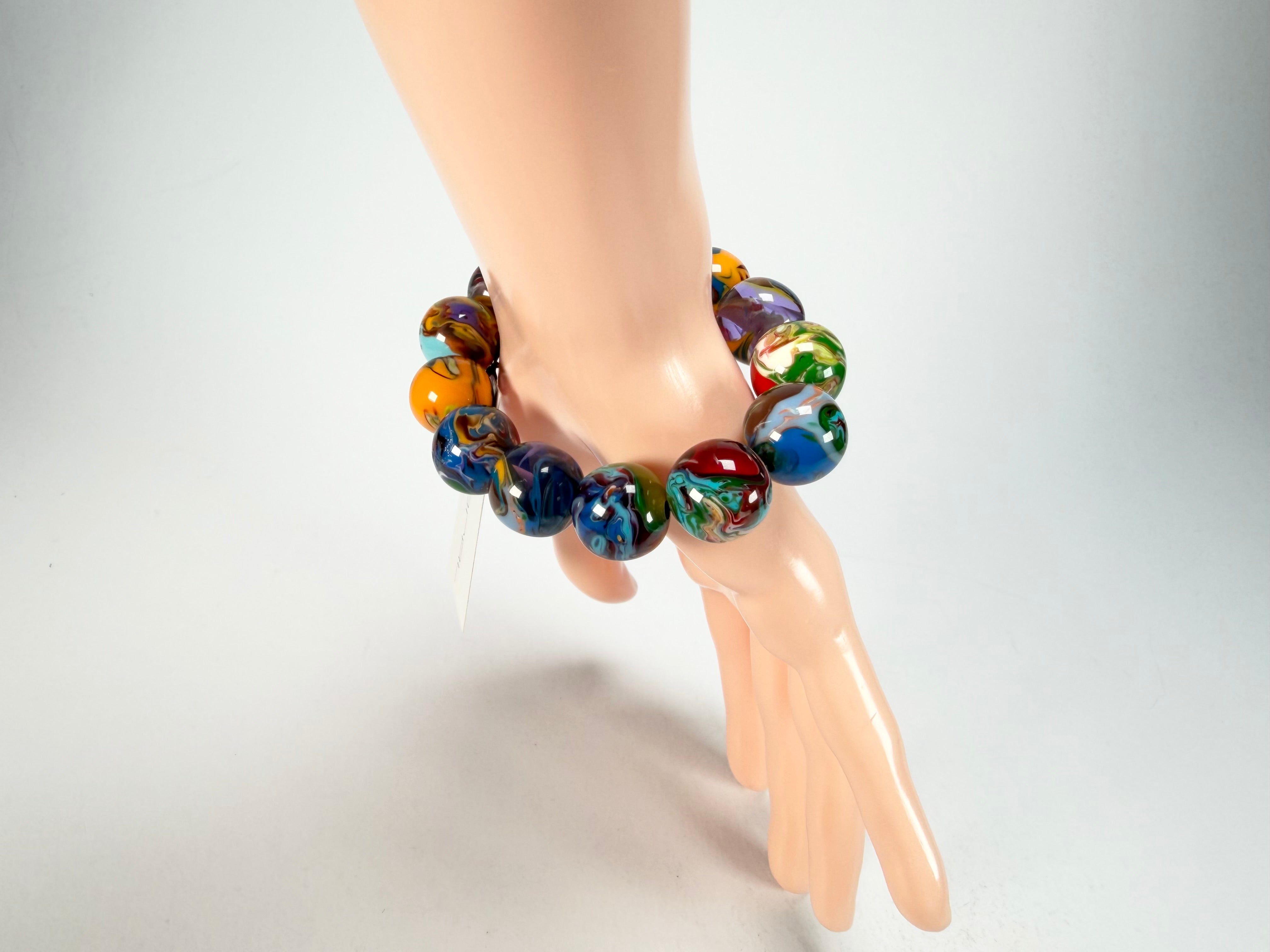 Sobral - Planets "Orbitalis" Pollock Elasticated Resin Bracelet ( 005454 )