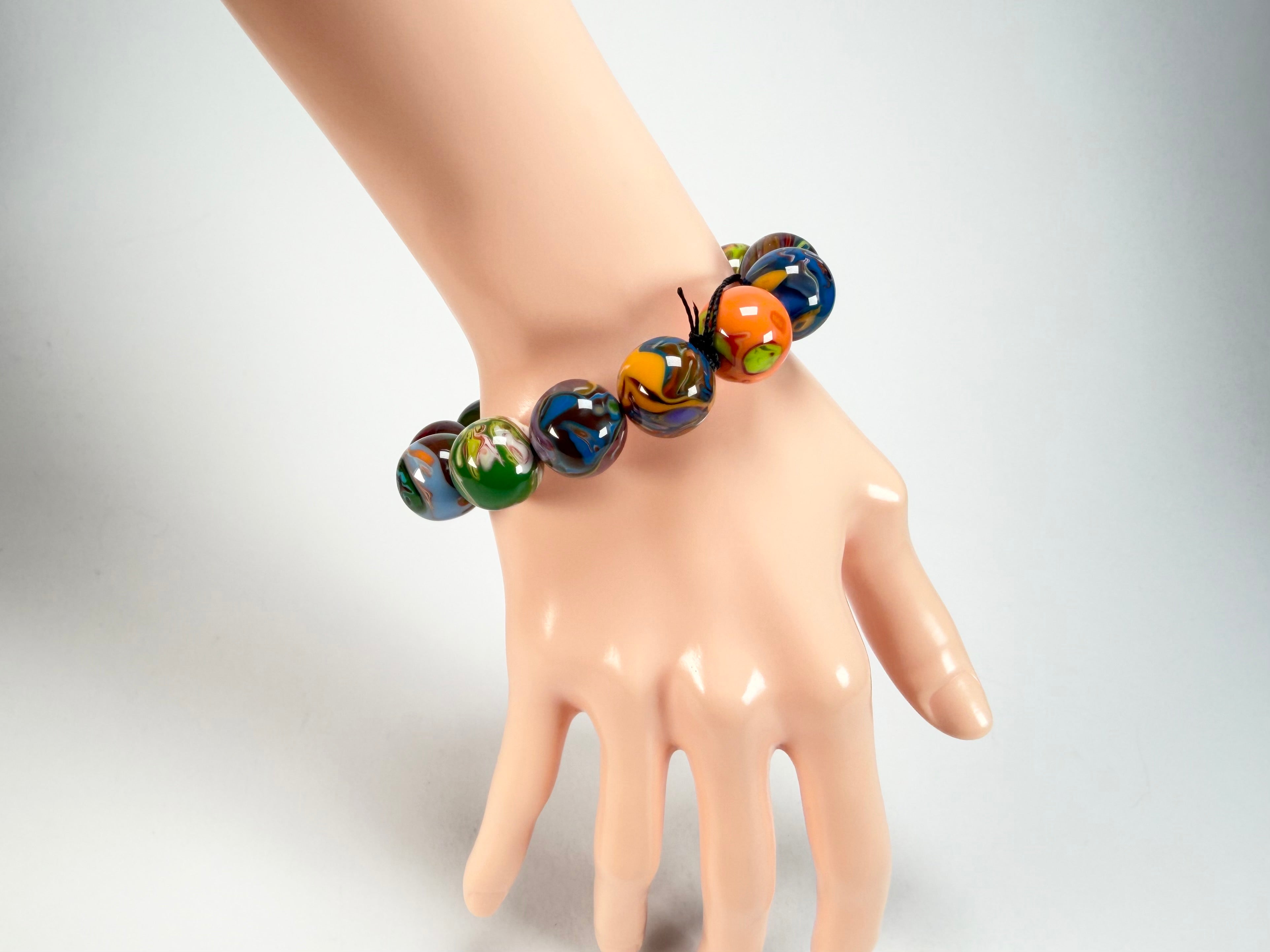 Sobral - Planets "Orbitalis" Pollock Elasticated Resin Bracelet ( 005454 )