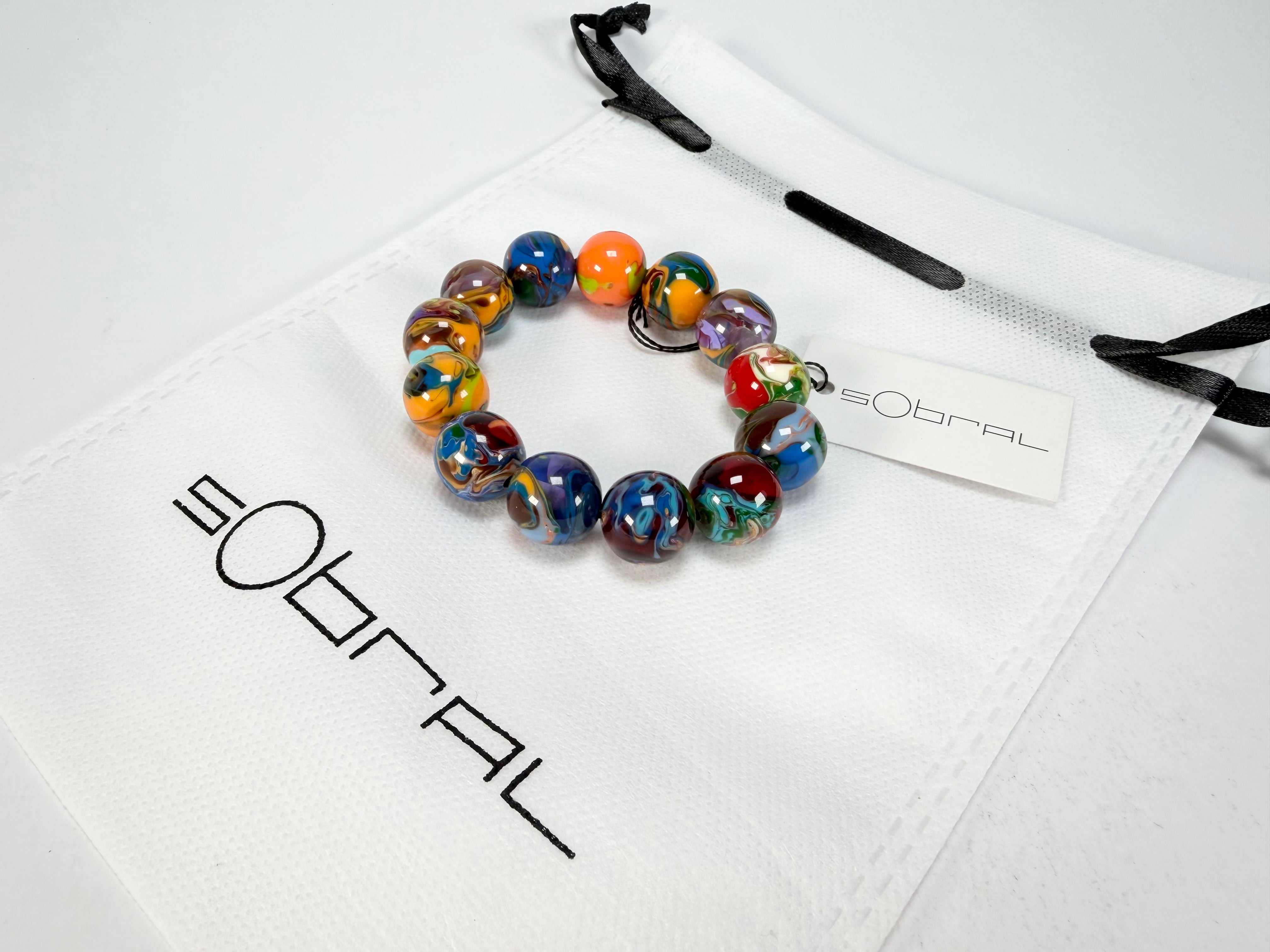 Sobral - Planets "Orbitalis" Pollock Elasticated Resin Bracelet ( 005454 )